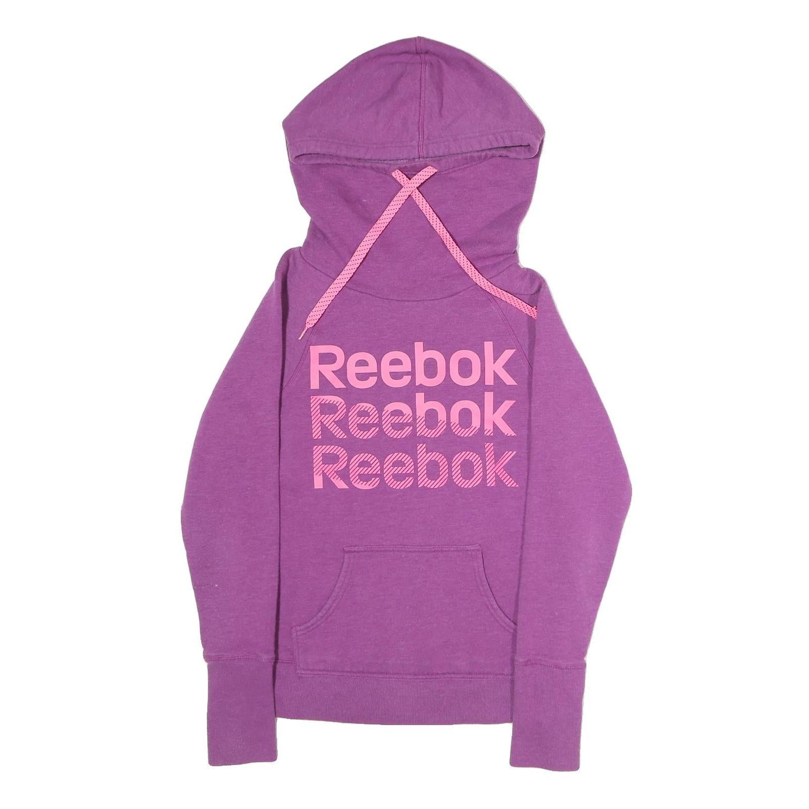 Buy REEBOK Womens Purple Hoodie XS Pink Logo Print Pullover Sweatshirt Refurbished - $29.89 REEBOK Womens Purple Hoodie XS Pink Logo Print Pullover Sweatshirt Refurbished - N/A refurbished available on Cerqular