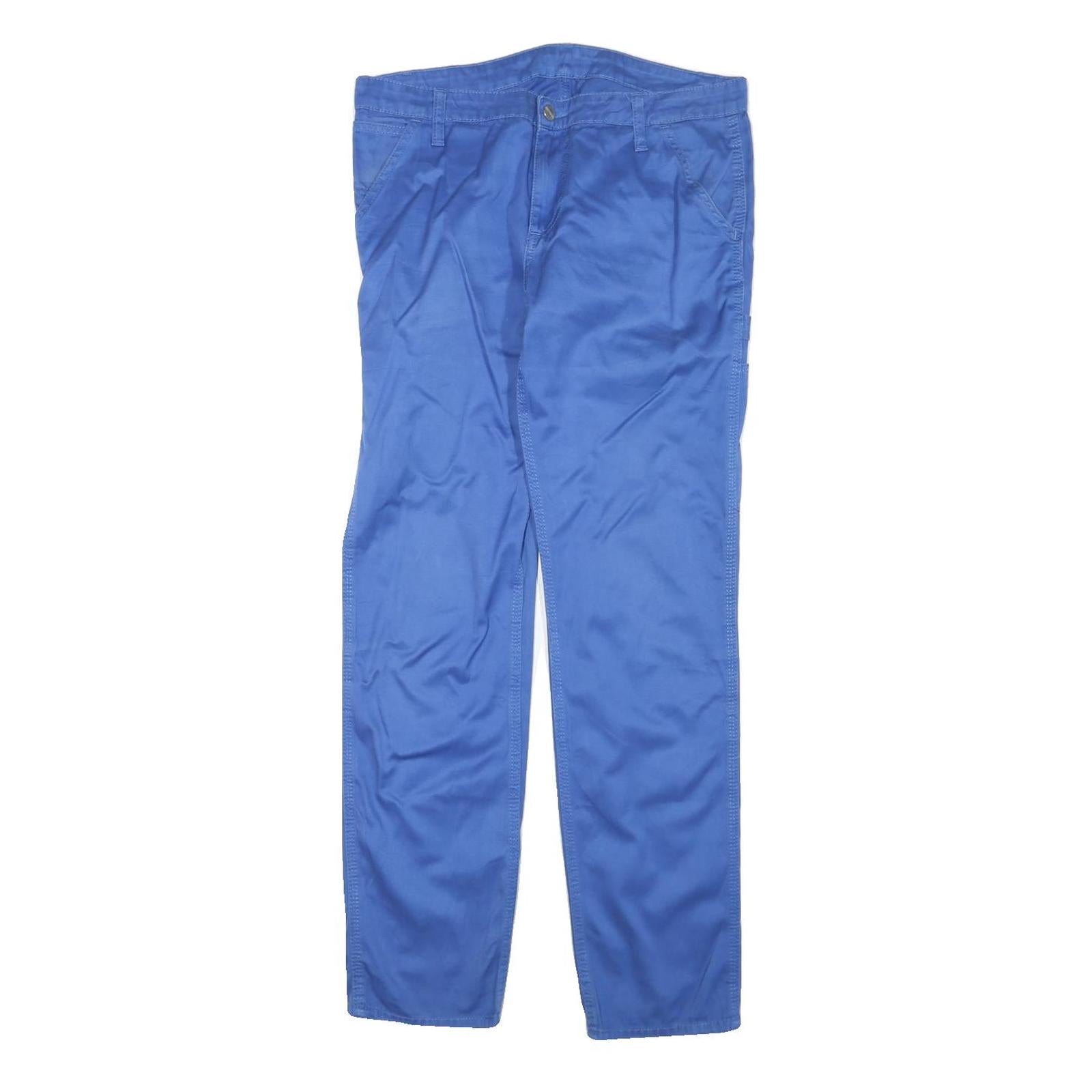 CARHARTT Mens Regular Blue Cotton Blend Trousers W32 L32 Casual Workwear Zip Refurbished - N/A refurbished available on Cerqular
