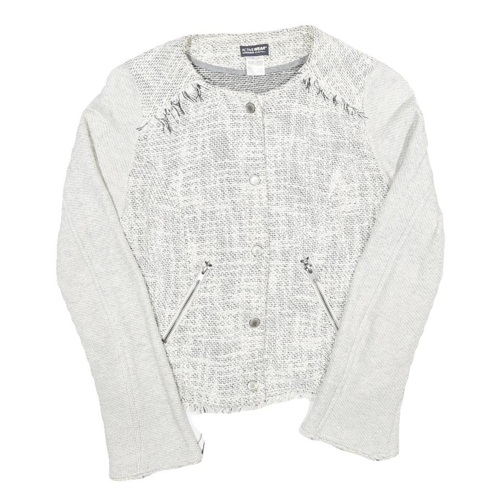 Buy Womens White Textured Button Jacket UK 6 Polyester Blend Knit Classic Outerwear Refurbished - $37.69 Womens White Textured Button Jacket UK 6 Polyester Blend Knit Classic Outerwear Refurbished - N/A refurbished available on Cerqular