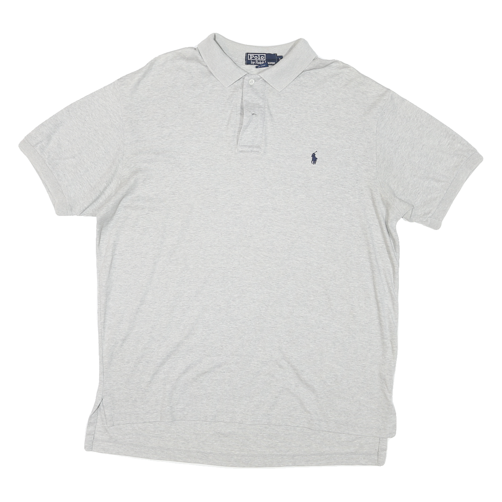 POLO RALPH LAUREN Mens Light Grey Short Sleeve Plain L Cotton Blend Polo Shirt Refurbished - N/A refurbished available on Cerqular