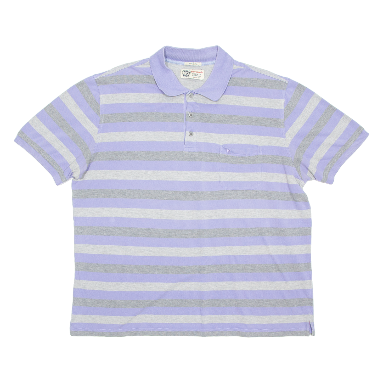 PIERRE CARDIN Mens Polo Shirt Purple Striped XL Refurbished - N/A refurbished available on Cerqular