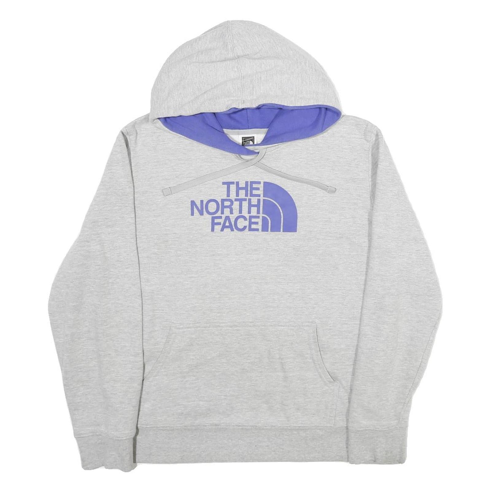 THE NORTH FACE Womens Grey & Purple Hoodie L Cotton Logo Casual Warm Refurbished - N/A refurbished available on Cerqular