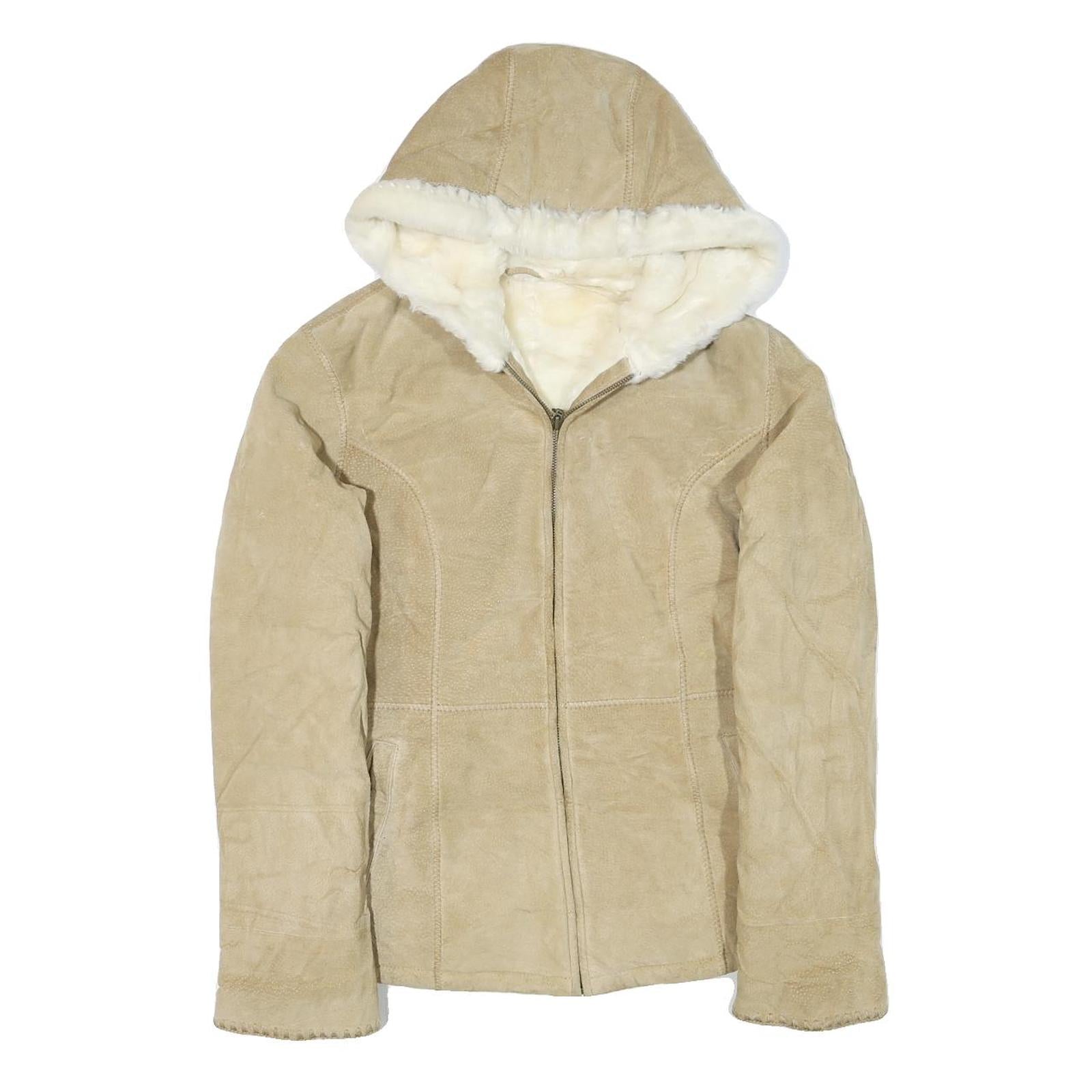 Buy Womens Beige Suede Hooded Zip Jacket XS Soft Shearling Lined Casual Outerwear Refurbished - $51.99 Womens Beige Suede Hooded Zip Jacket XS Soft Shearling Lined Casual Outerwear Refurbished - N/A refurbished available on Cerqular