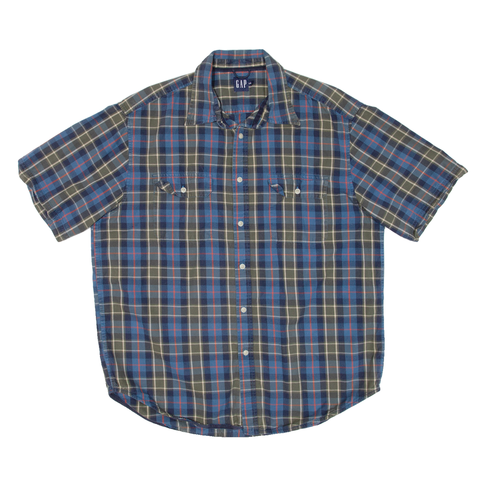 GAP Mens Shirt Blue Check L Refurbished - N/A refurbished available on Cerqular