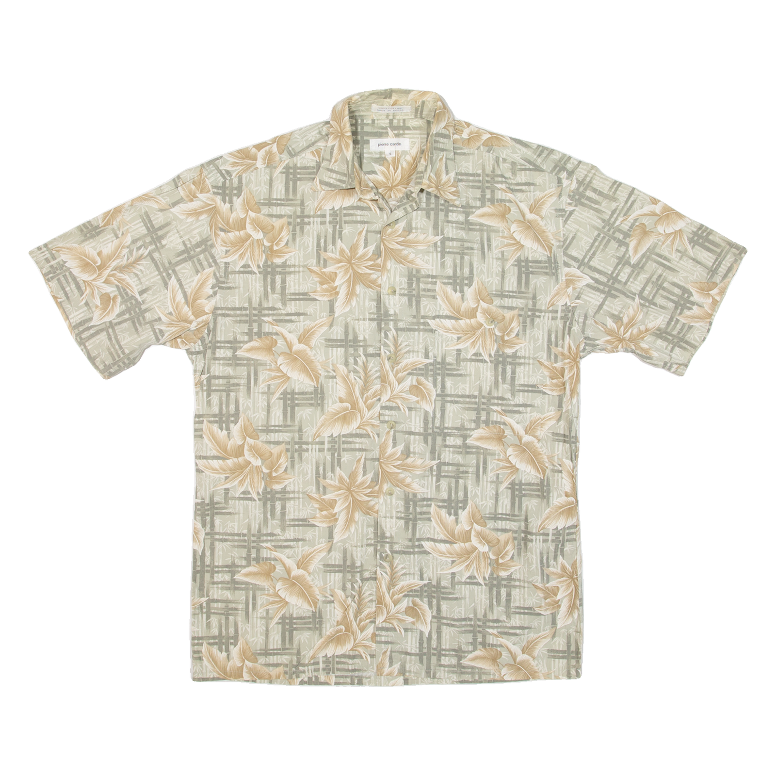 PIERRE CARDIN Mens Hawaiian Shirt Green Floral S Refurbished - N/A refurbished available on Cerqular