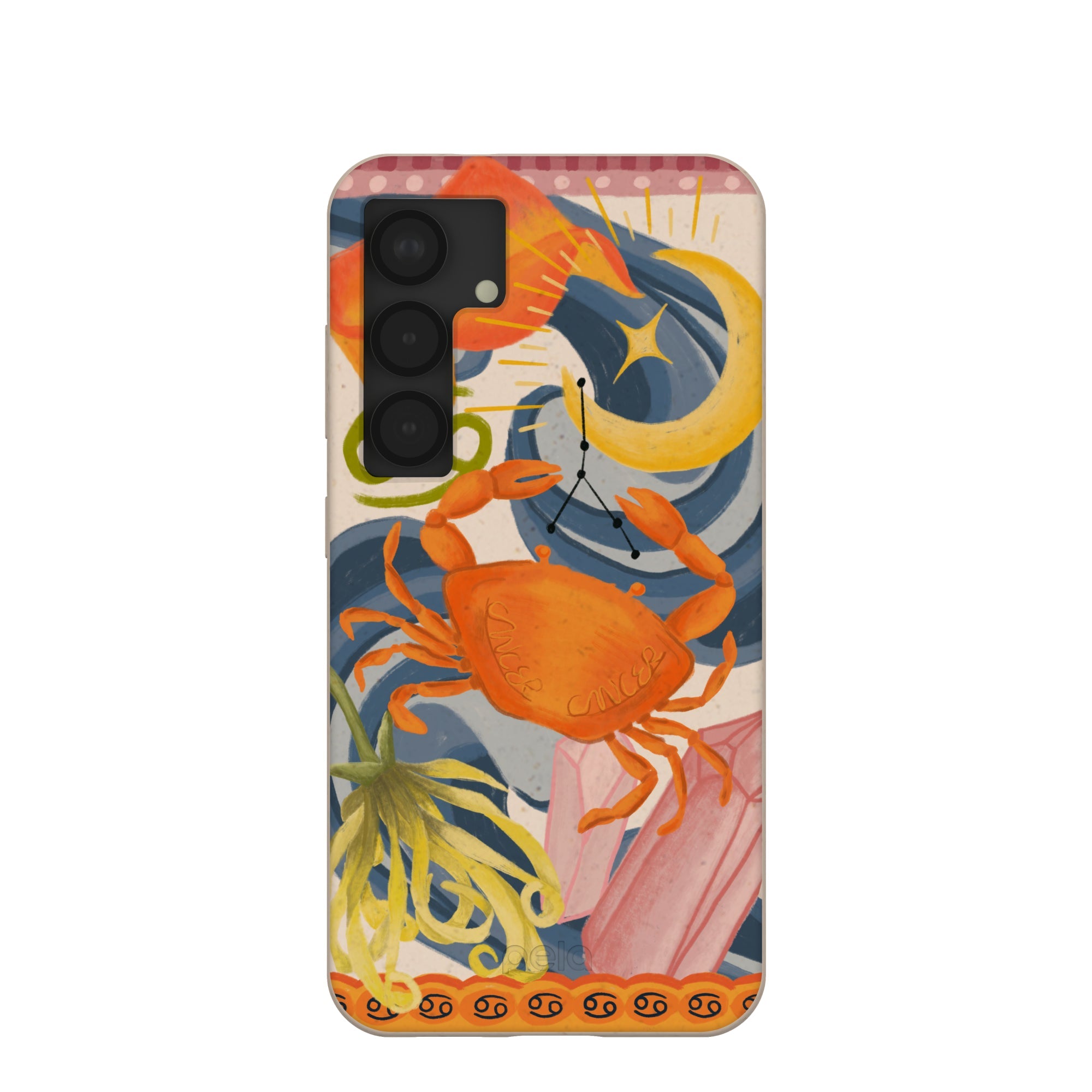 Seashell Cancer Crab Samsung Galaxy S25 Case Refurbished - Pela Case refurbished available on Cerqular