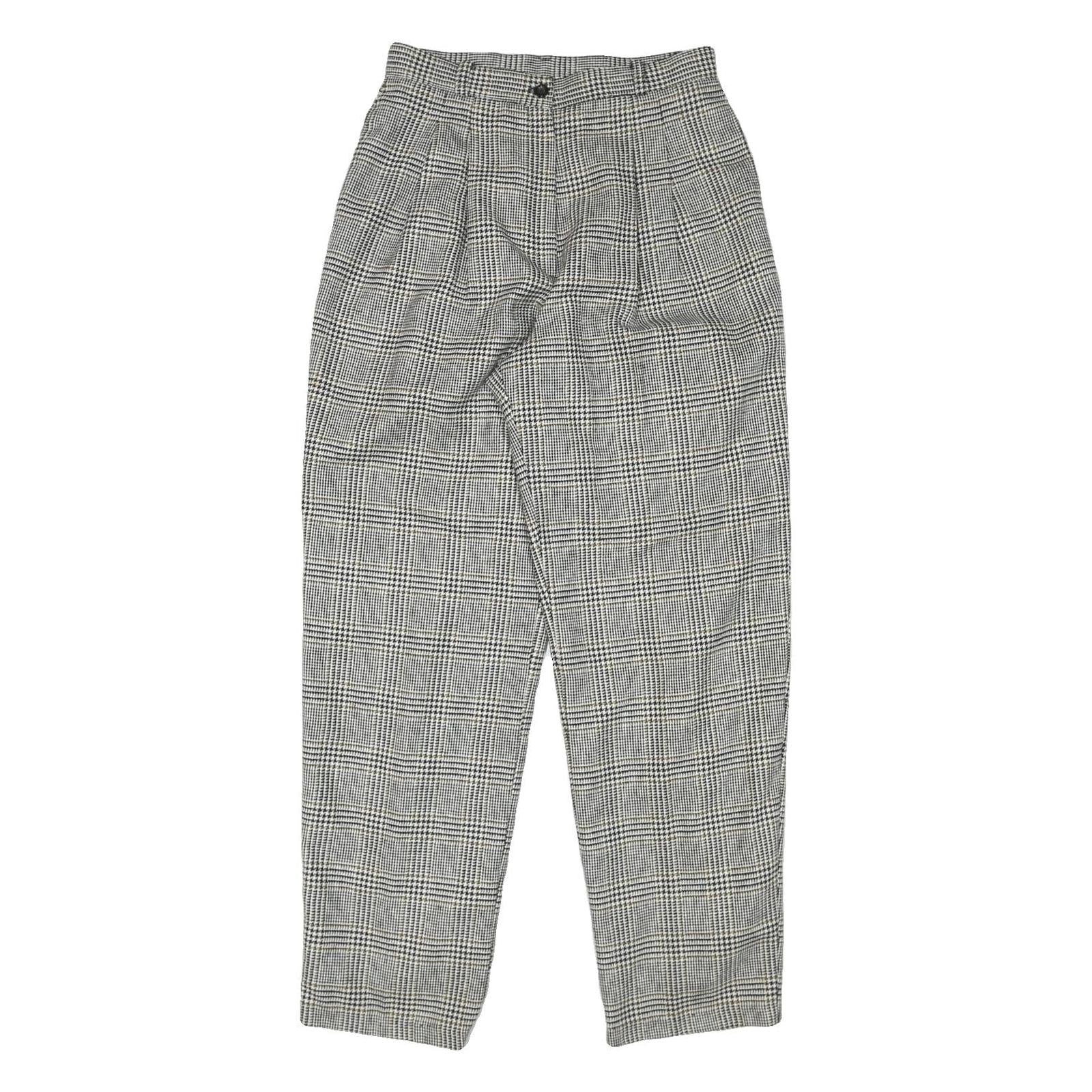 MICHELE Womens Wool Blend Relaxed Check Trousers W28 L30 Classic Fit Refurbished - N/A refurbished available on Cerqular