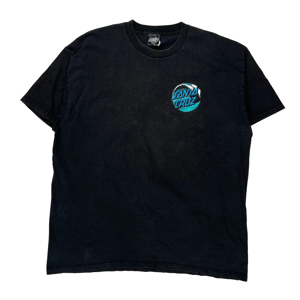 Santa Cruz Graphic T-Shirt - 2XL Black Cotton Refurbished - Thrifted (note: this is a term often used to describe second- refurbished available on Cerqular
