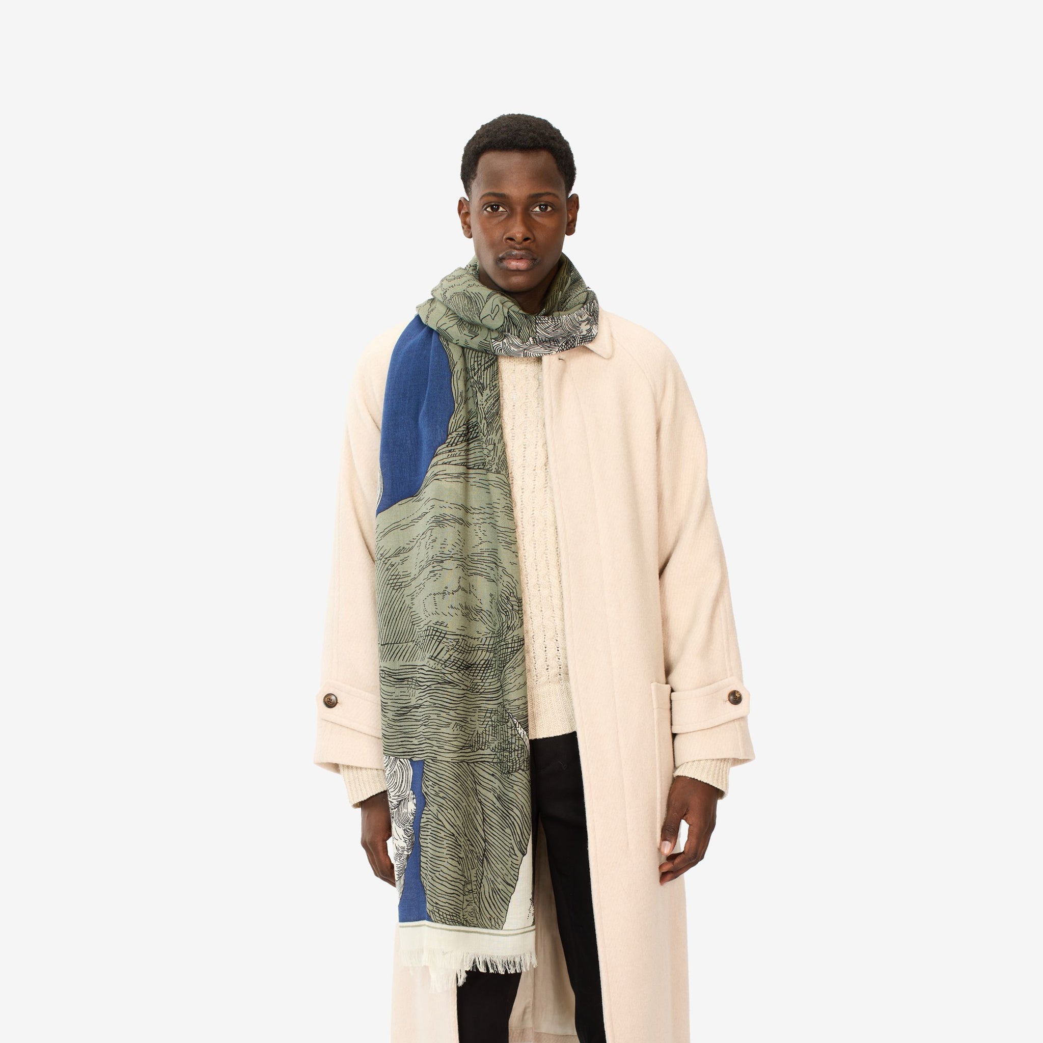 Scarf Et20mon20 Khaki | Color: KHAKI | Size: U Refurbished - Rue Madame is a known brand, and the standardized name is " refurbished available on Cerqular
