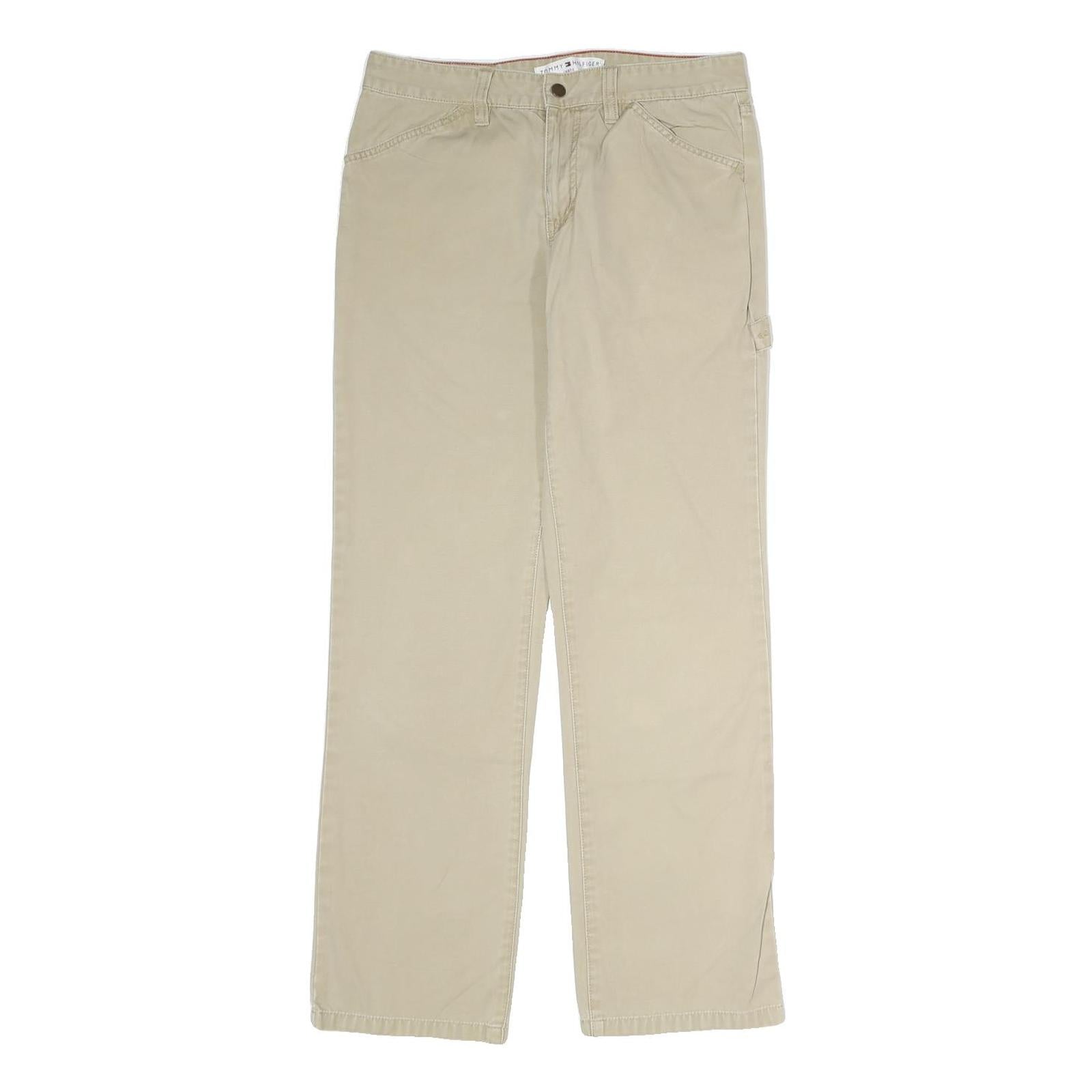 TOMMY HILFIGER Mens Cotton Beige Regular Straight Trousers W30 L29 Casual Refurbished - N/A refurbished available on Cerqular