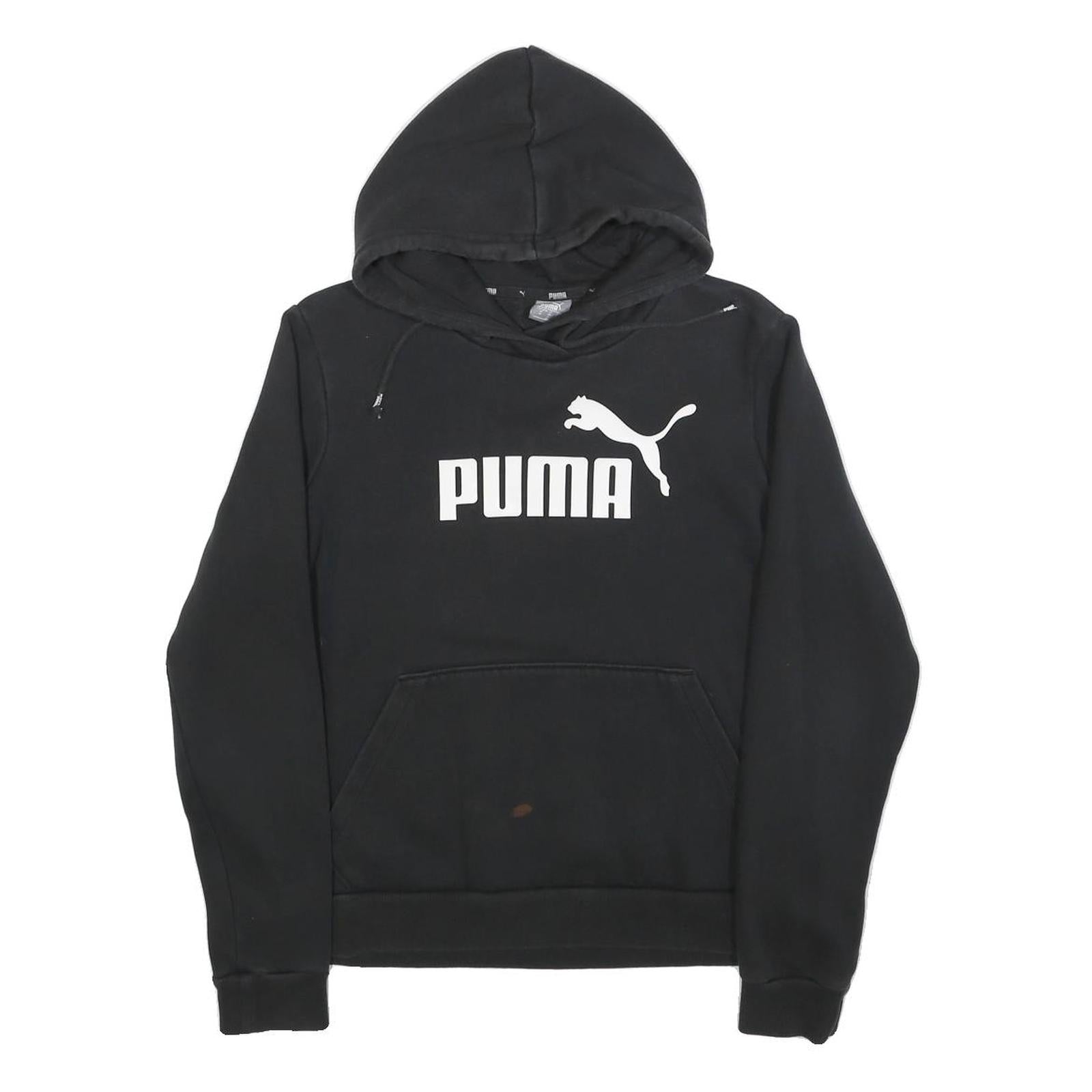 PUMA Womens Black Hoodie UK 12 Cotton Blend Pullover Hooded Sweatshirt Refurbished - N/A refurbished available on Cerqular