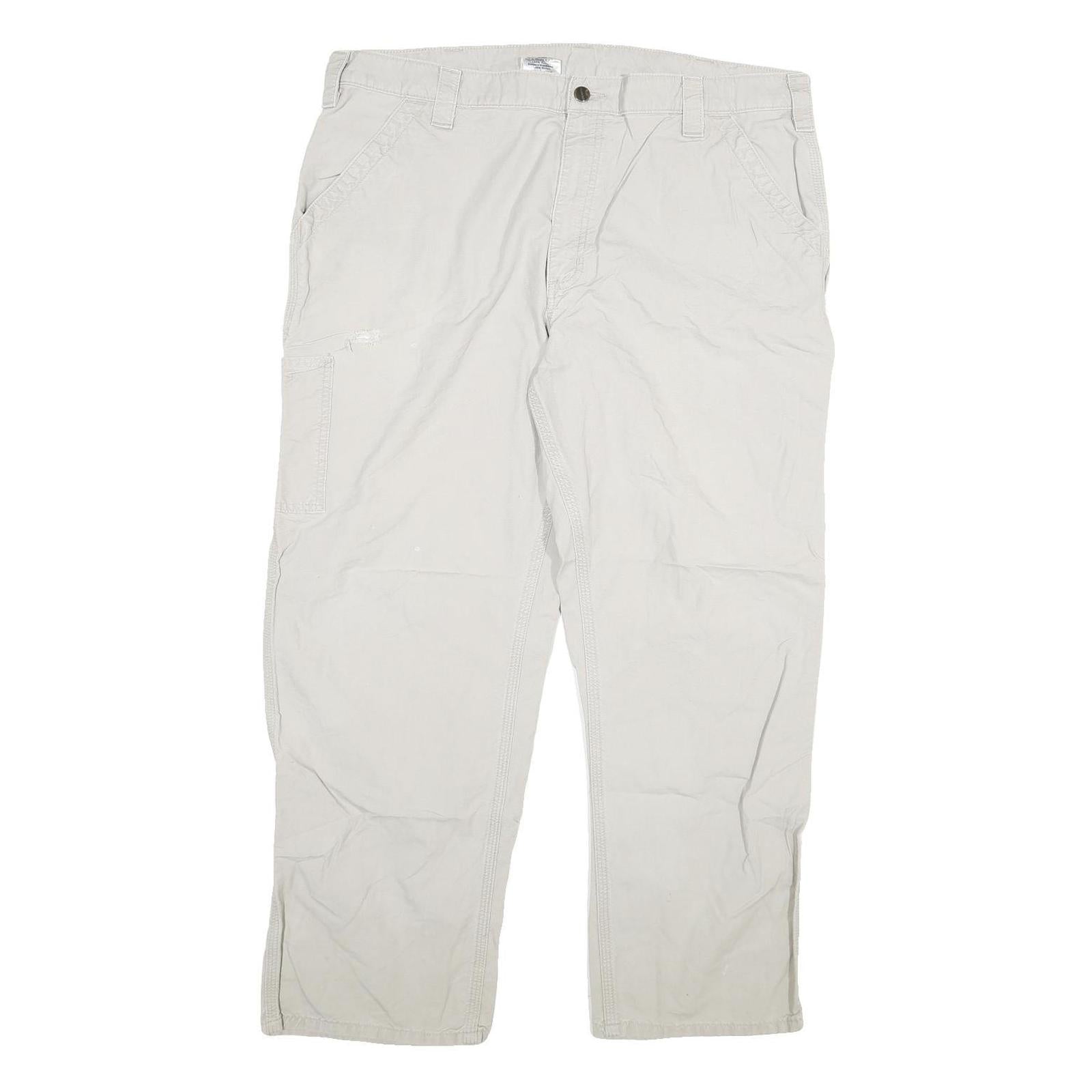 CARHARTT Mens Cotton Blend Relaxed Beige Trousers W40 L30 Utility Workwear Refurbished - N/A refurbished available on Cerqular