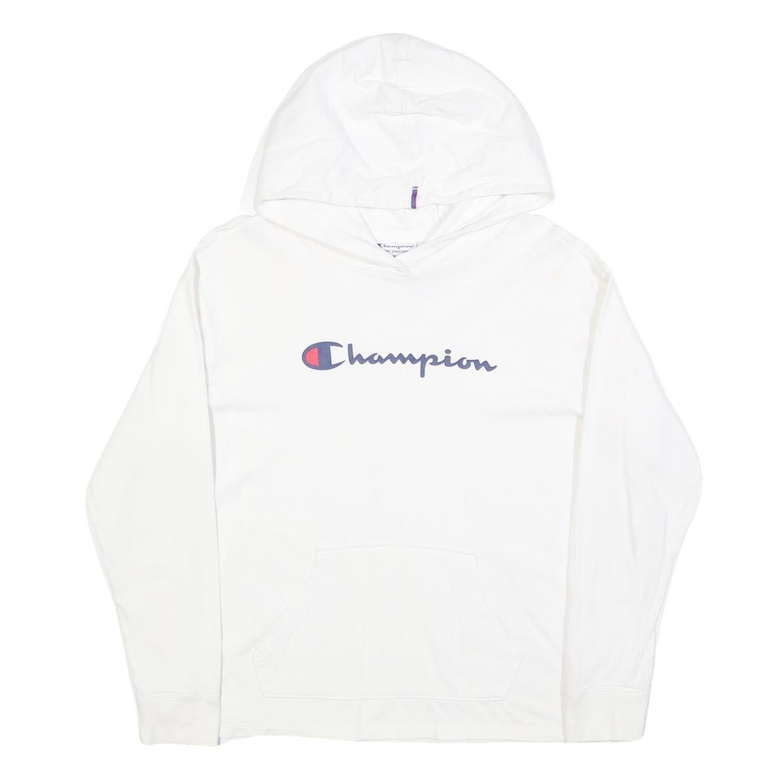 CHAMPION Mens White Pullover Hoodie M Cotton Blend Casual Sweatshirt Refurbished - N/A refurbished available on Cerqular