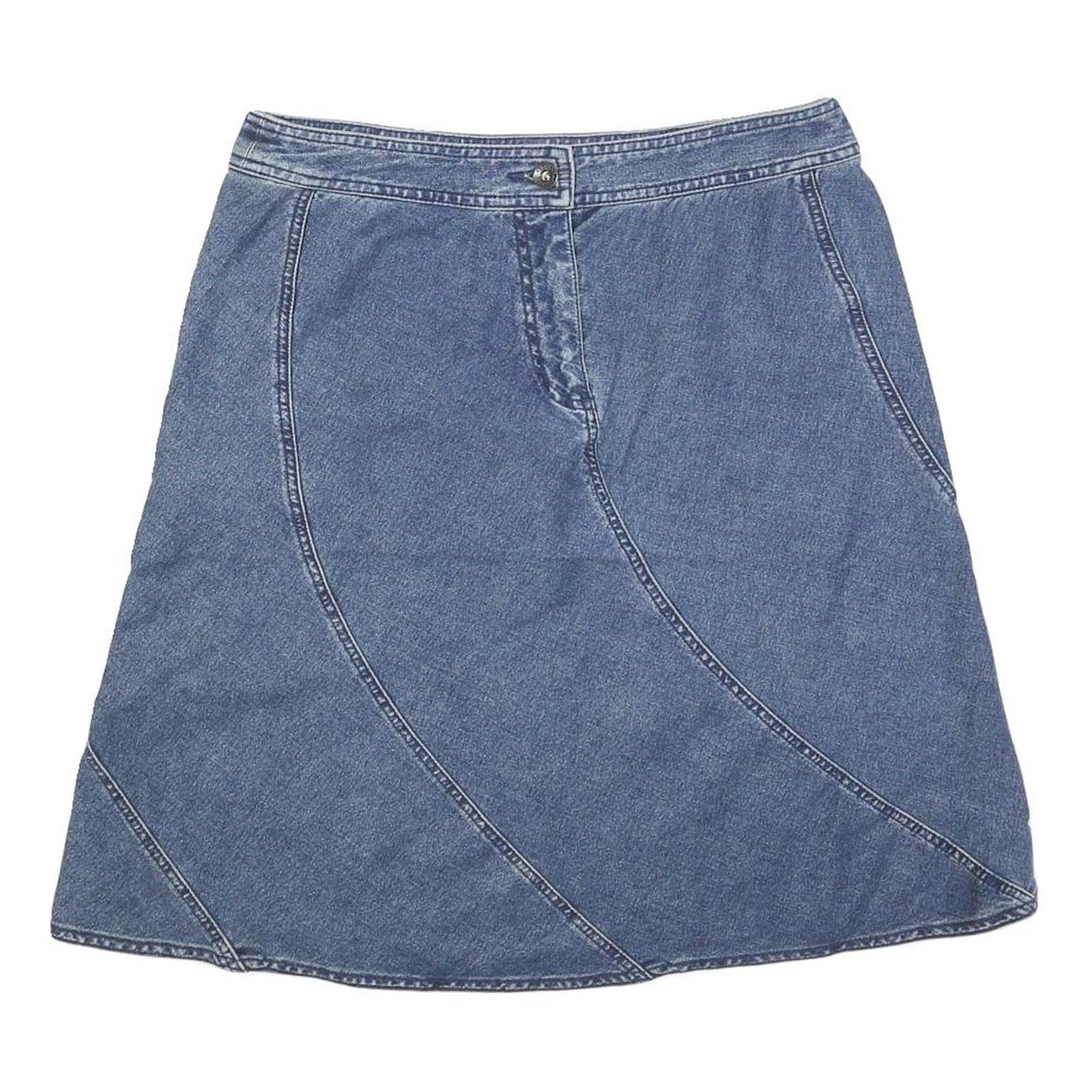 AXCESS Womens Blue Denim A-Line Knee Length Cotton Skirt M Casual Wear Refurbished - N/A refurbished available on Cerqular