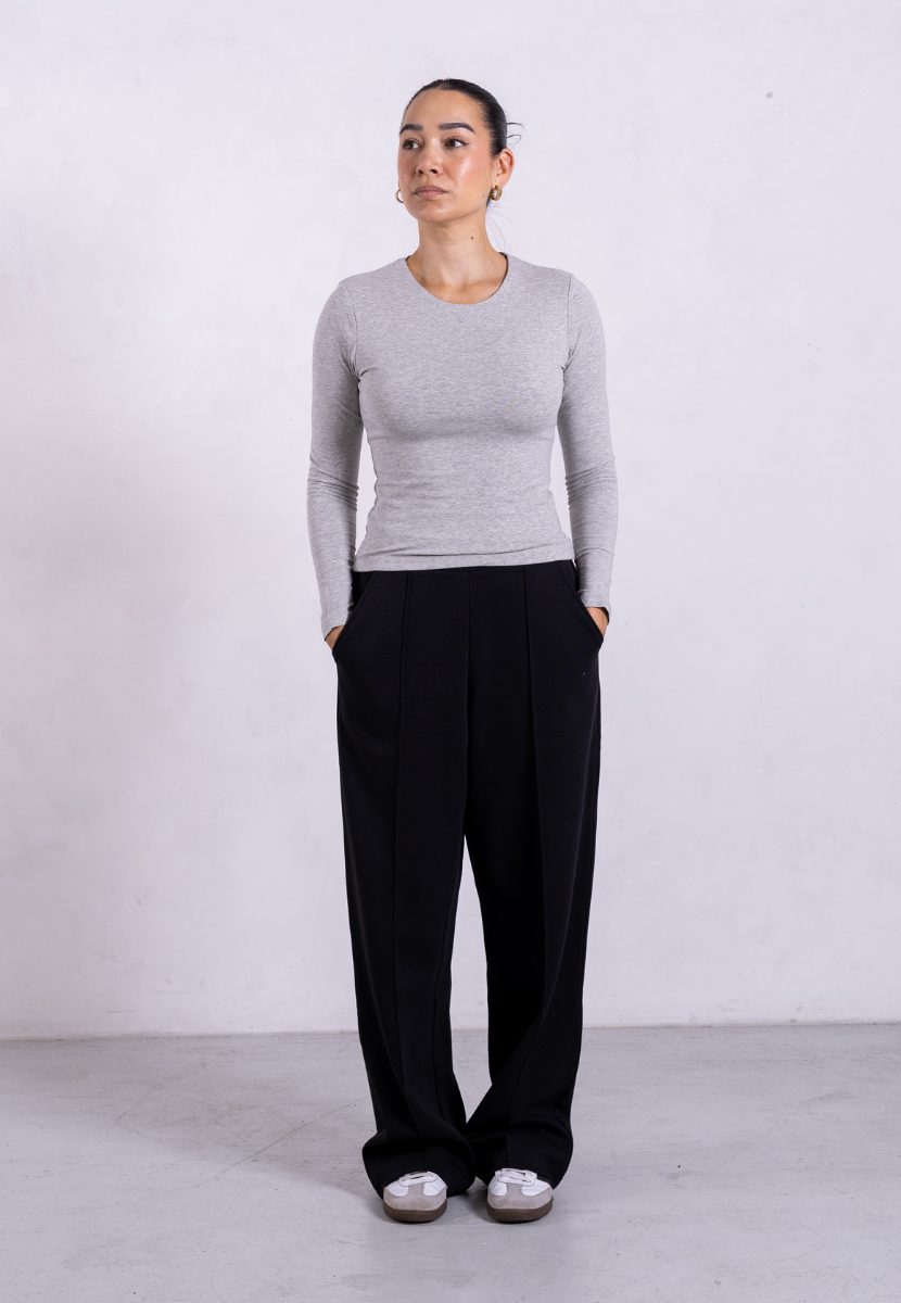 Organic Cotton Crew Long Sleeve T-Shirt, Light Grey Marl | Size: XXXL Refurbished - N/A (Note: It's possible that "Pantee" refurbished available on Cerqular