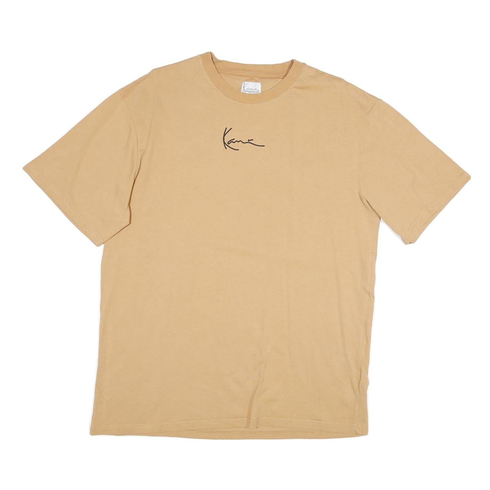 KARL KANI Mens Beige T-Shirt L Short Sleeve Crew Neck Signature Logo Refurbished - N/A refurbished available on Cerqular