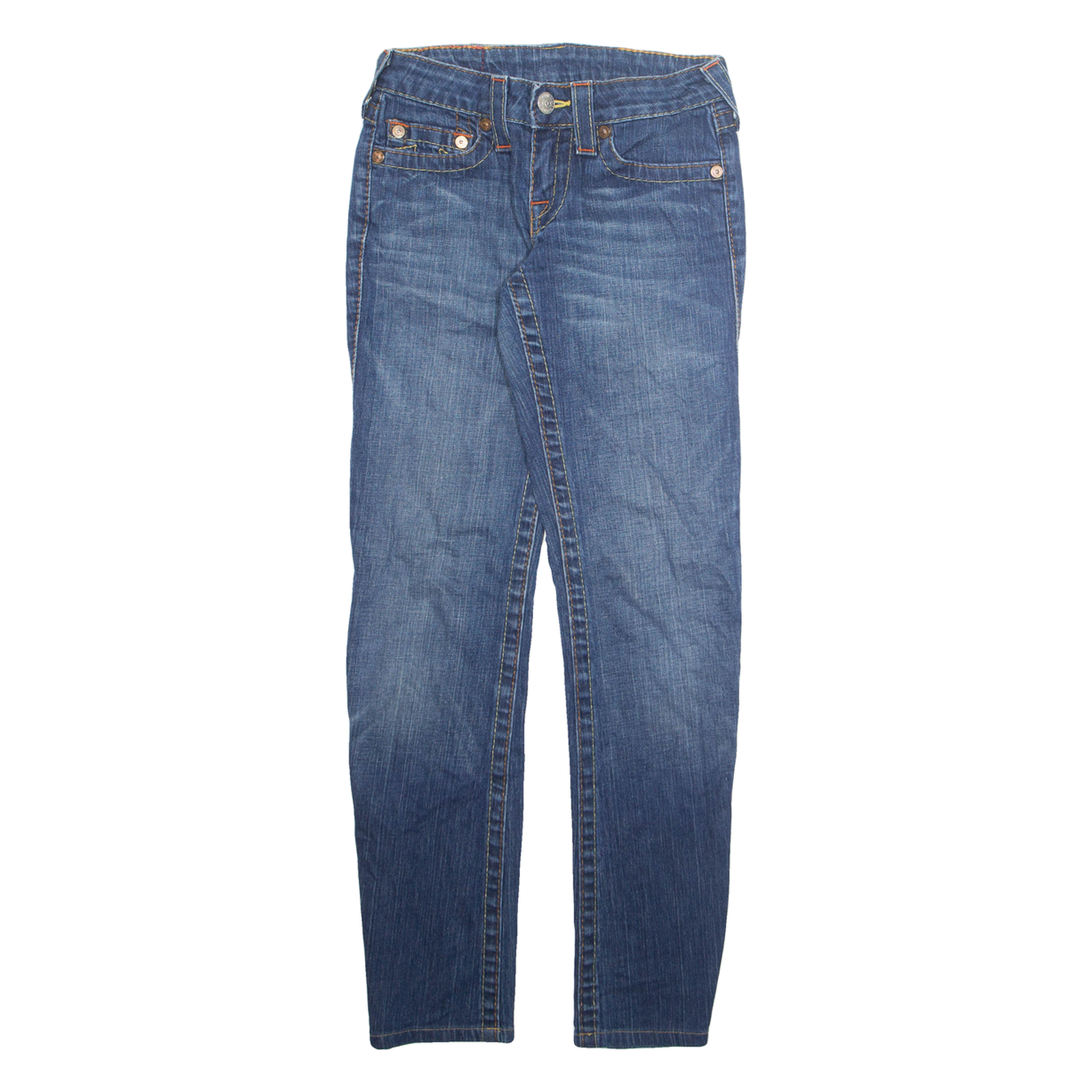 TRUE RELIGION Mens Jeans Blue Regular Tapered Stone Wash W24 L29 Refurbished - N/A refurbished available on Cerqular