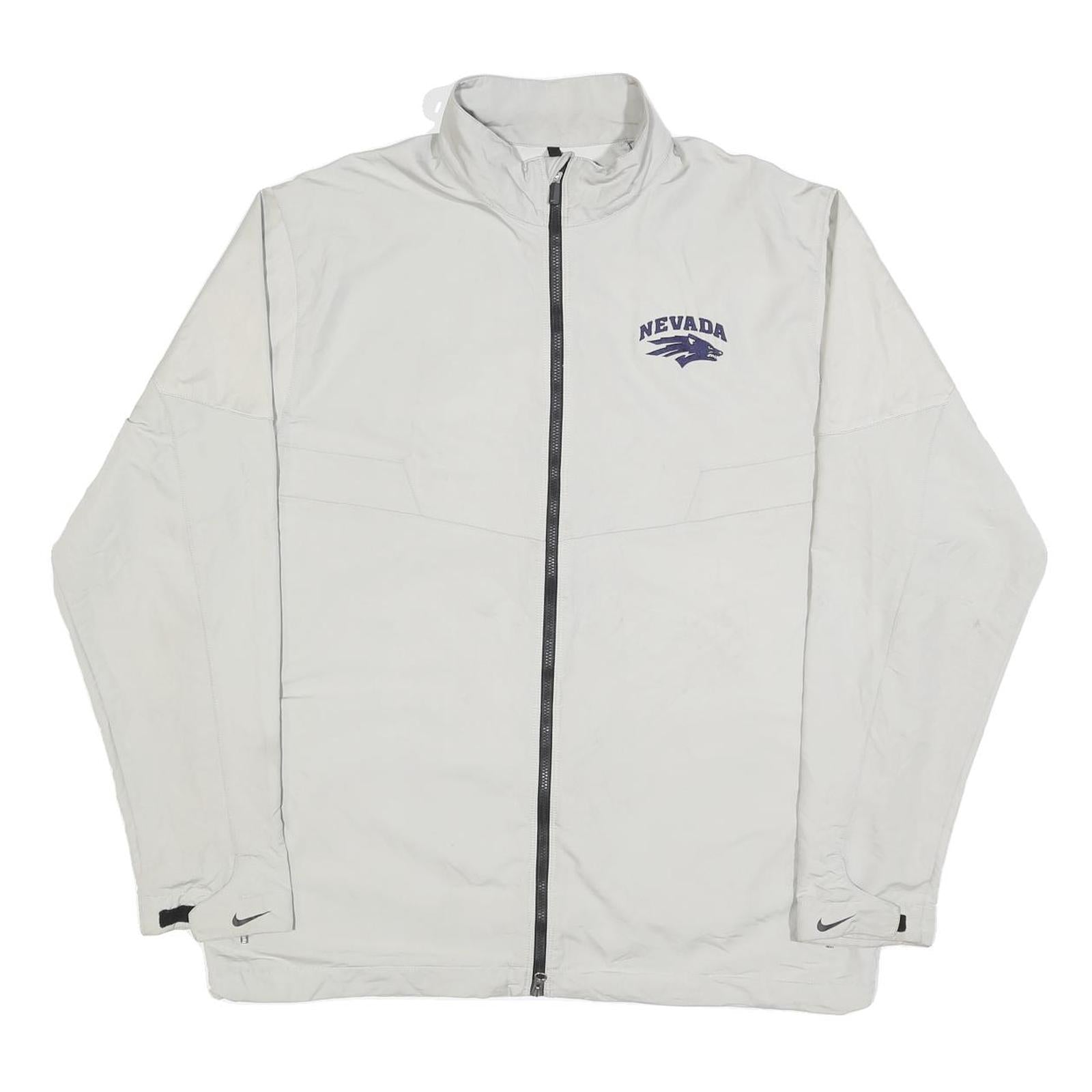 NIKE Mens White Nevada Starting 5 Zip Jacket L Polyester Blend Sportswear Refurbished - N/A refurbished available on Cerqular