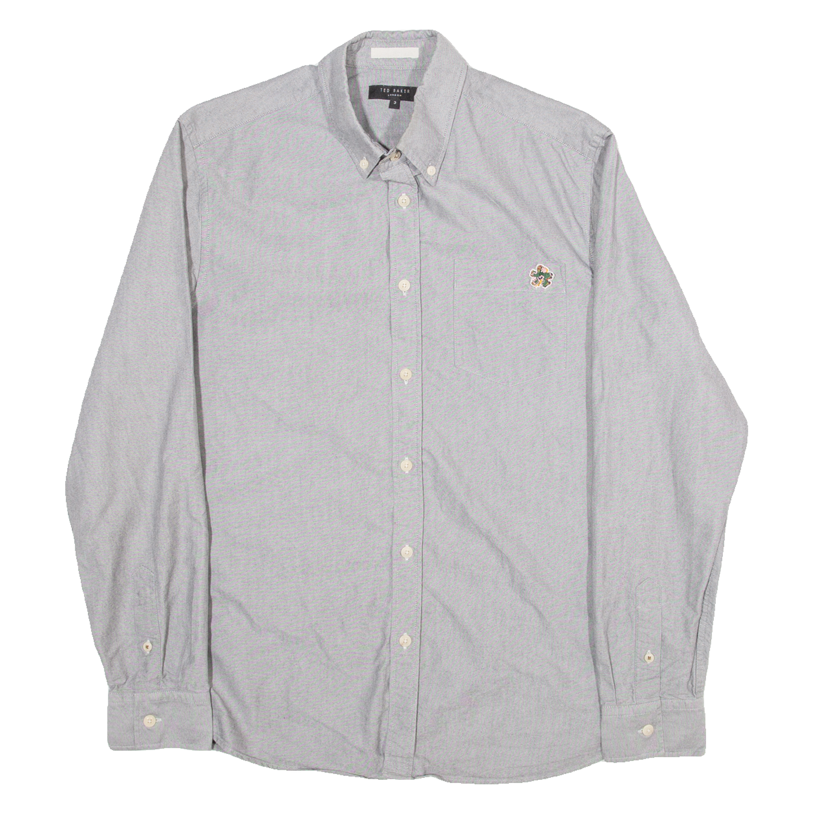 TED BAKER Mens Plain Shirt Grey Long Sleeve M Refurbished - N/A refurbished available on Cerqular
