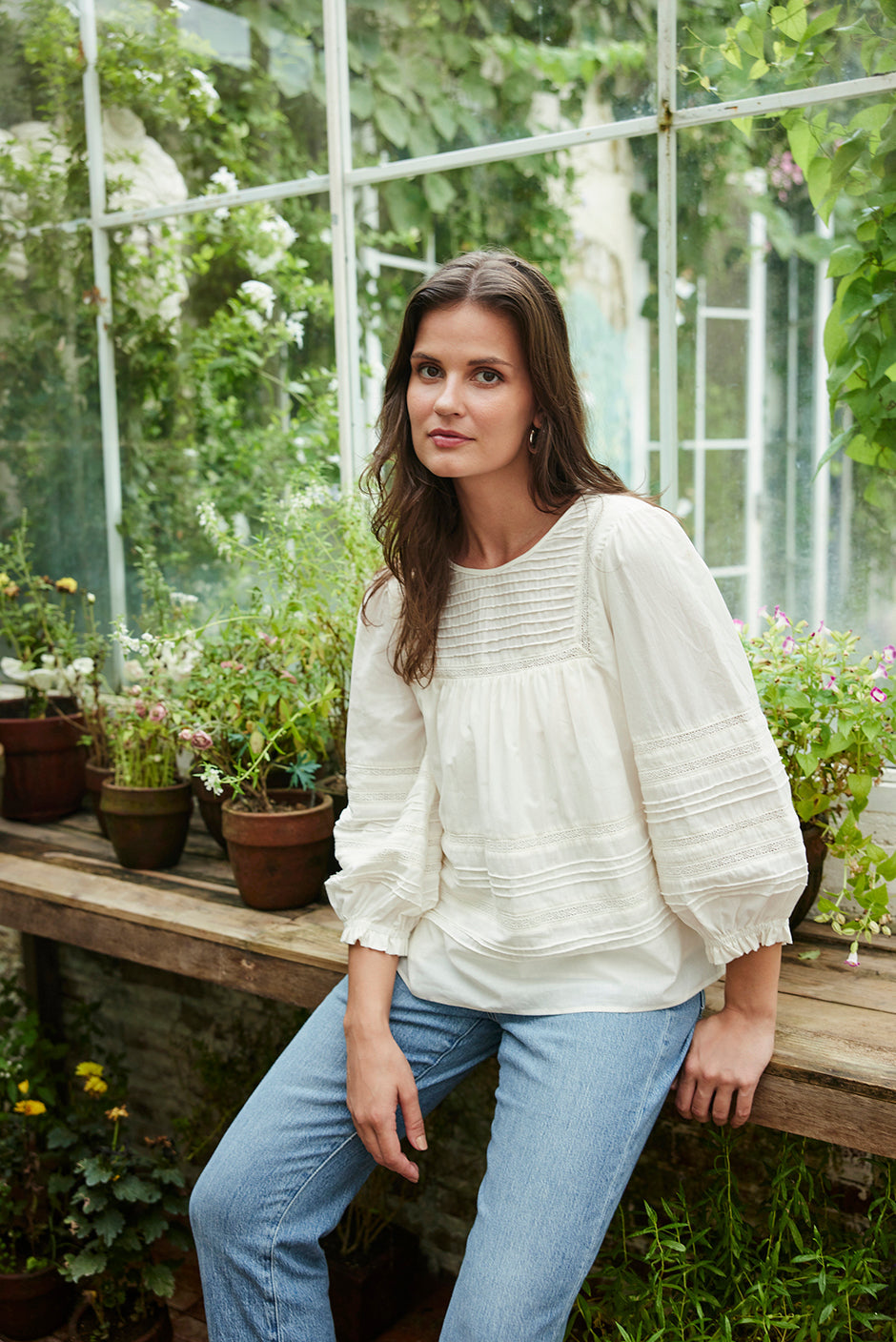 Dawn Blouse in Off White | Size: XXS Refurbished - N/A (Paneros is not a known clothing brand. It is possible refurbished available on Cerqular