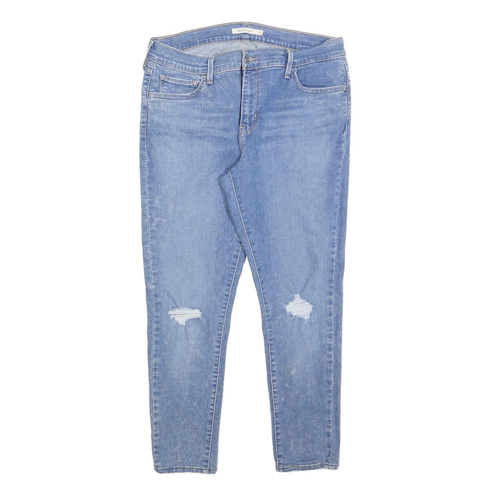 LEVI'S 710 Womens Blue Slim Skinny Denim Light W32 L26 Slim Fit Zip Jeans Refurbished - N/A refurbished available on Cerqular