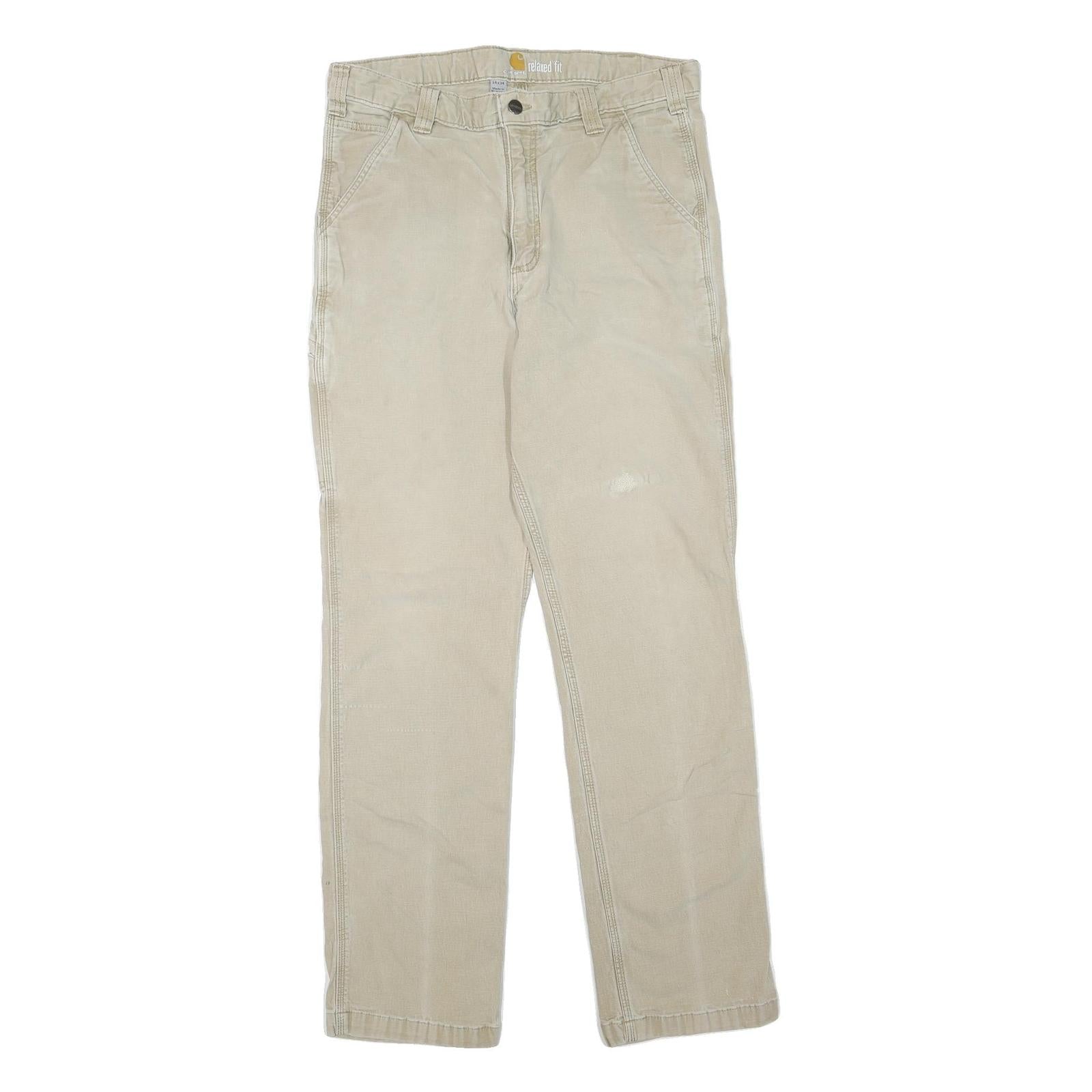Buy CARHARTT Mens Cotton Blend Beige Regular Fit Straight Leg Trousers W34 L34 Refurbished - $53.29 CARHARTT Mens Cotton Blend Beige Regular Fit Straight Leg Trousers W34 L34 Refurbished - N/A refurbished available on Cerqular
