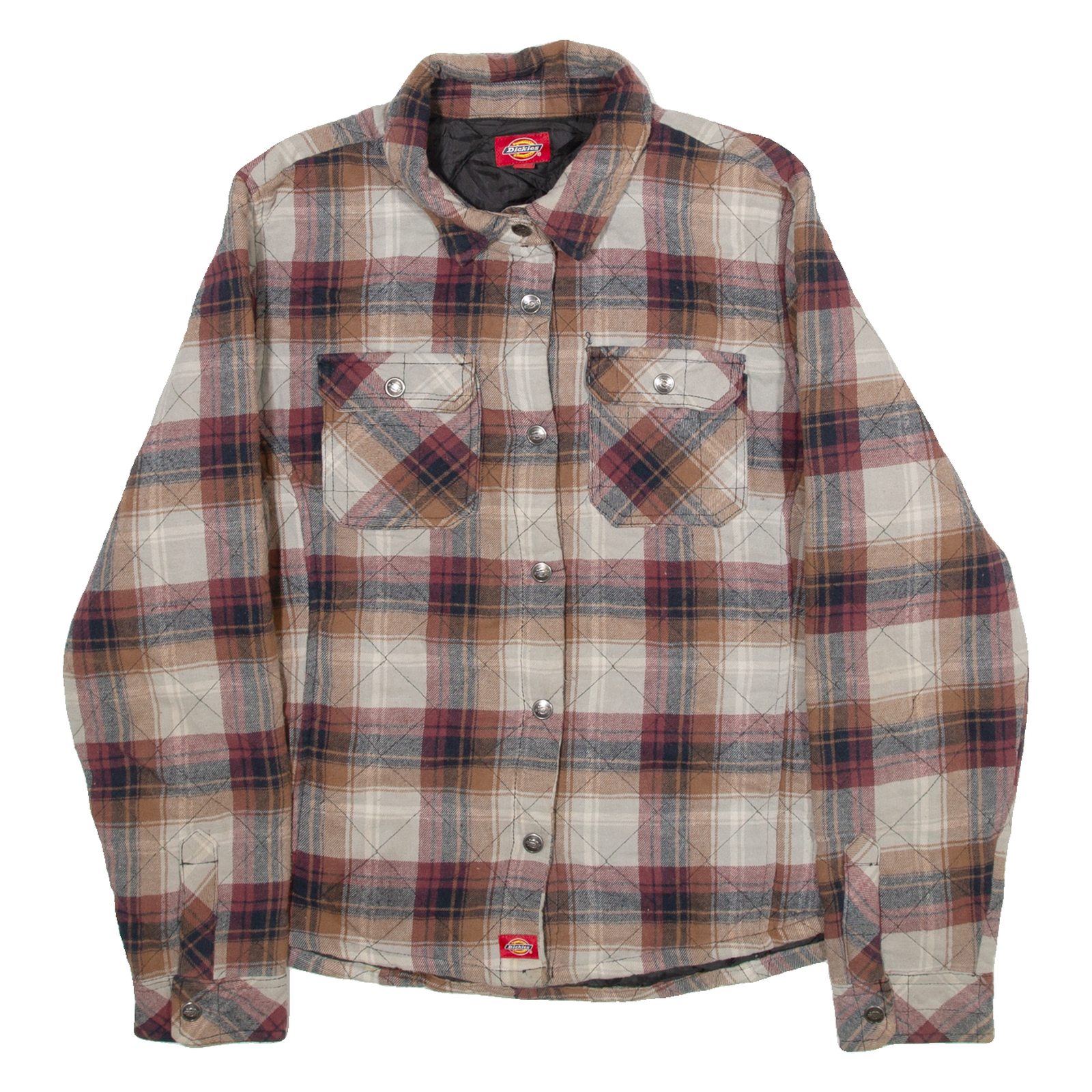 DICKIES Insulated Womens Quilted Jacket Red Check L Refurbished - N/A refurbished available on Cerqular