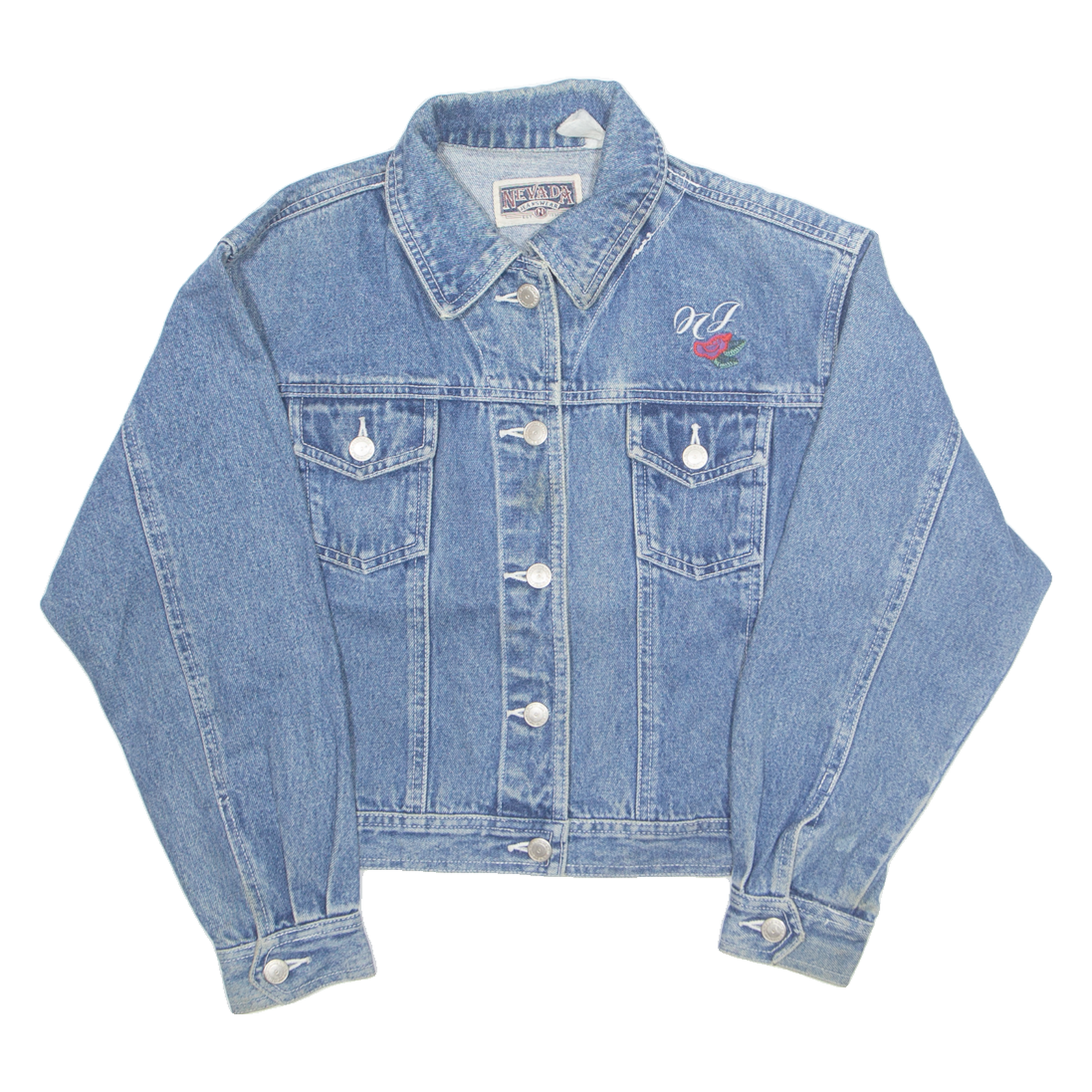 NEVADA Womens Denim Jacket Blue 90s M Refurbished - N/A refurbished available on Cerqular