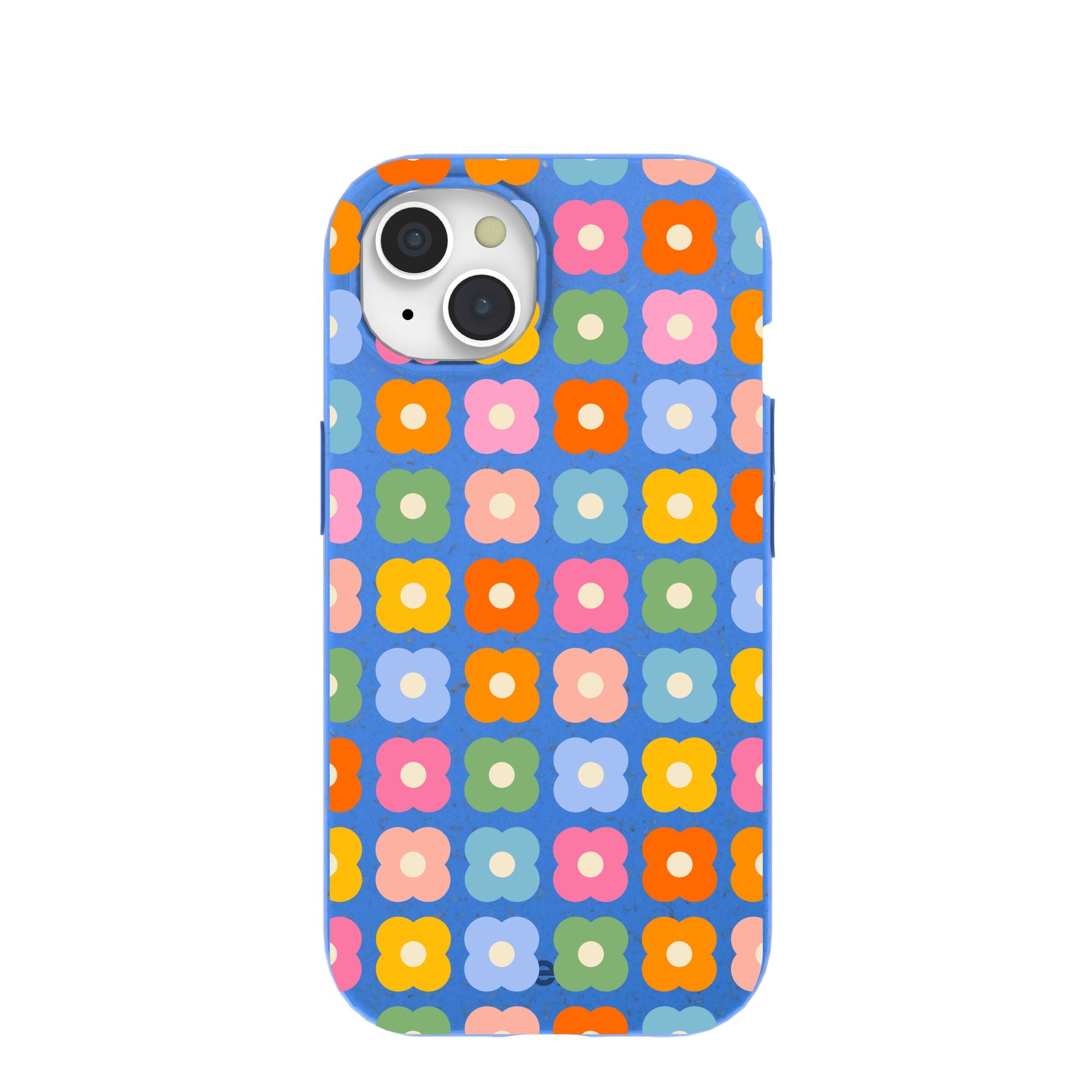 Electric Blue Petal Pop iPhone 15 Case Refurbished - Pela Case refurbished available on Cerqular
