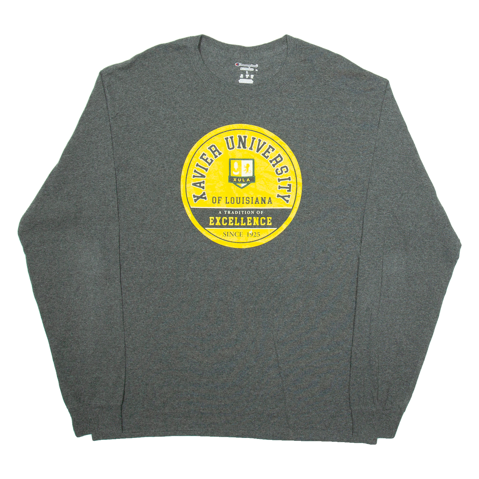 CHAMPION Xavier University Of Louisiana Mens T-Shirt Grey Long Sleeve USA L Refurbished - N/A refurbished available on Cerqular