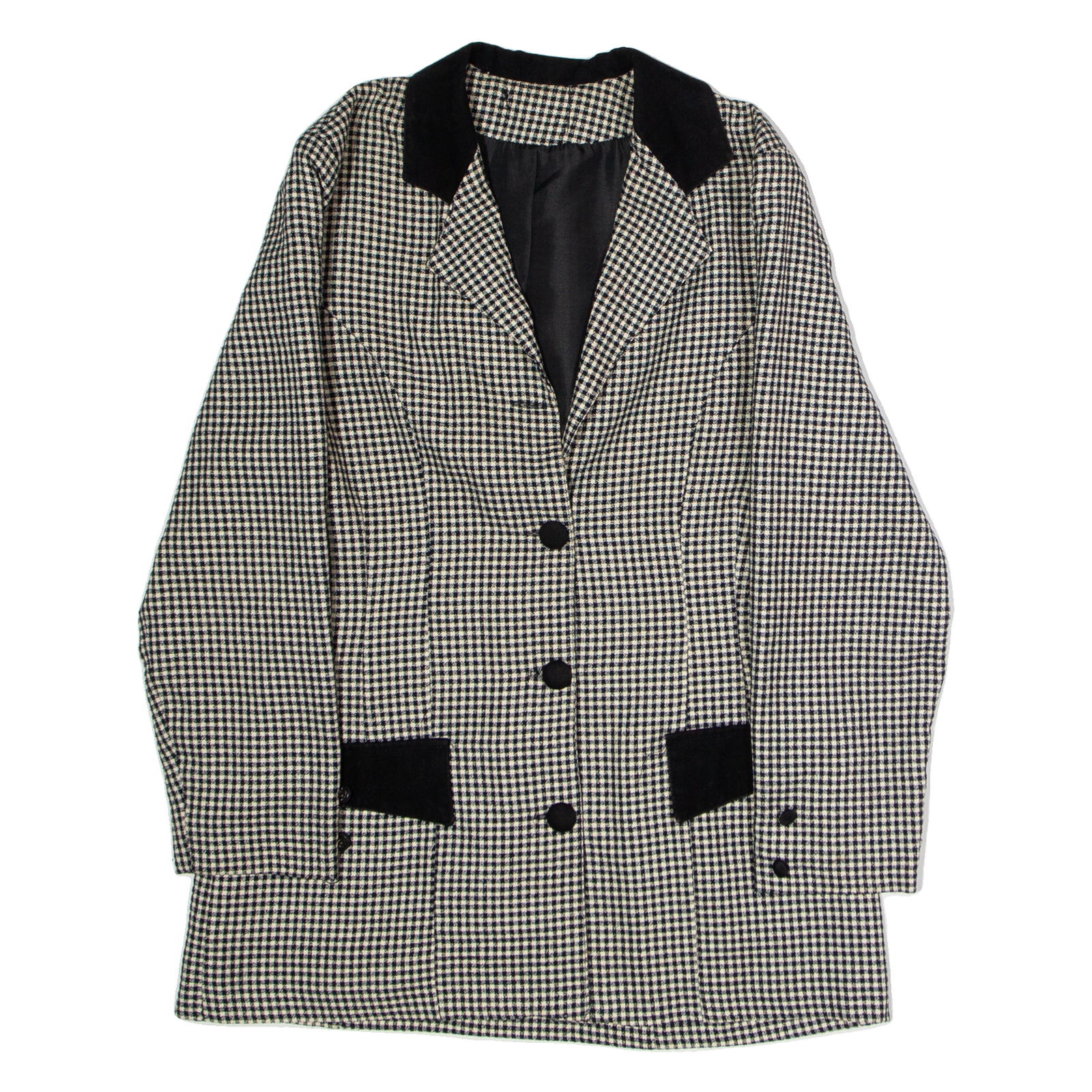 Womens Blazer Jacket Black 90s Check L Refurbished - N/A refurbished available on Cerqular