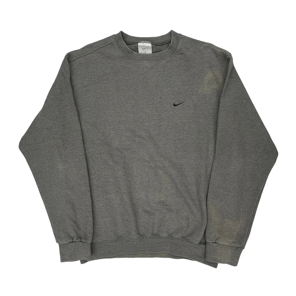 Buy Nike Sweatshirt - Medium Grey Cotton Blend Refurbished - $51.44 Nike Sweatshirt - Medium Grey Cotton Blend Refurbished - Thrifted (note: this is a term often used to describe second- refurbished available on Cerqular