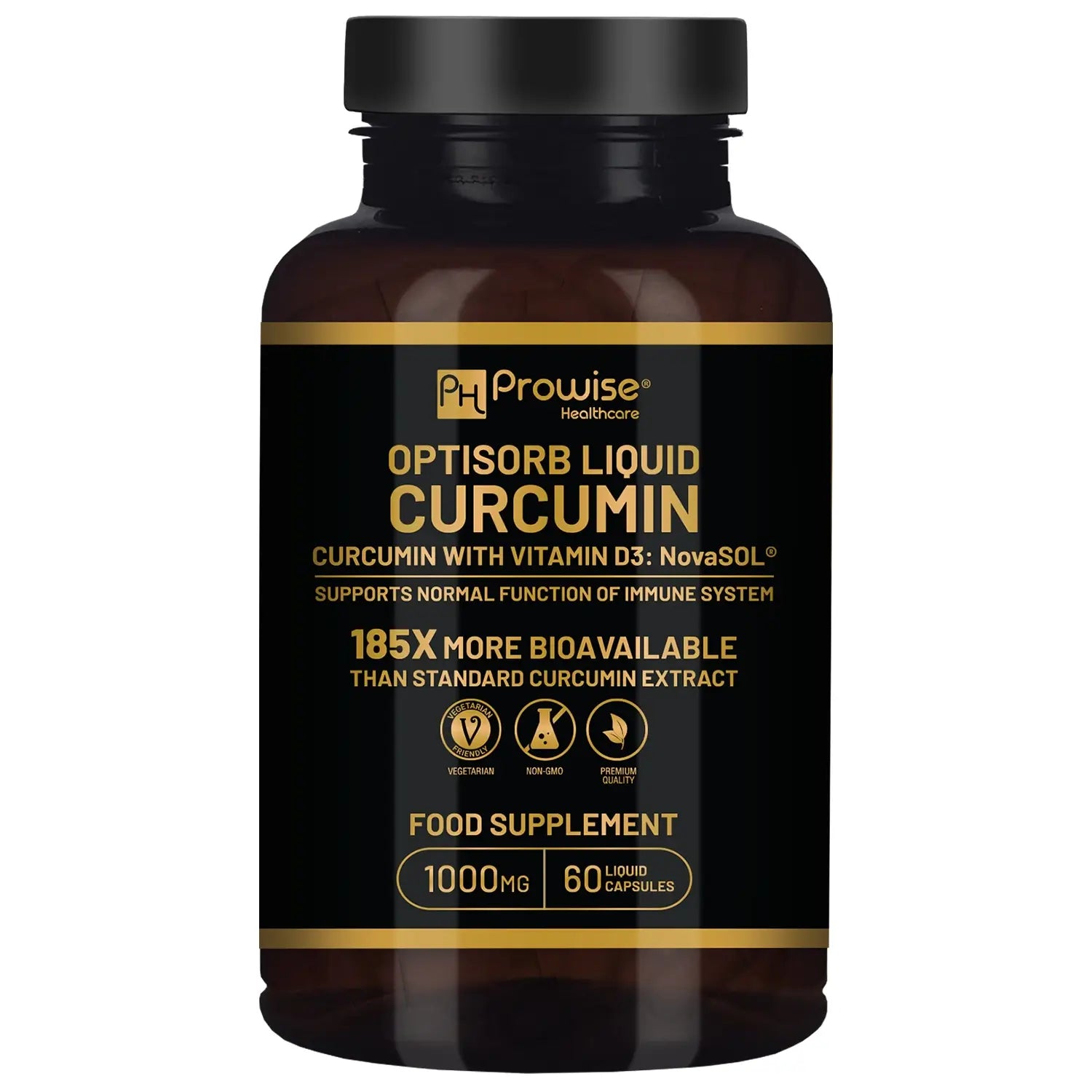 Optisorb Liquid Curcumin with Vitamin D - 60 Capsules | Suitable For Vegetarians | Made In UK Refurbished - Prowise Healthcare refurbished available on Cerqular