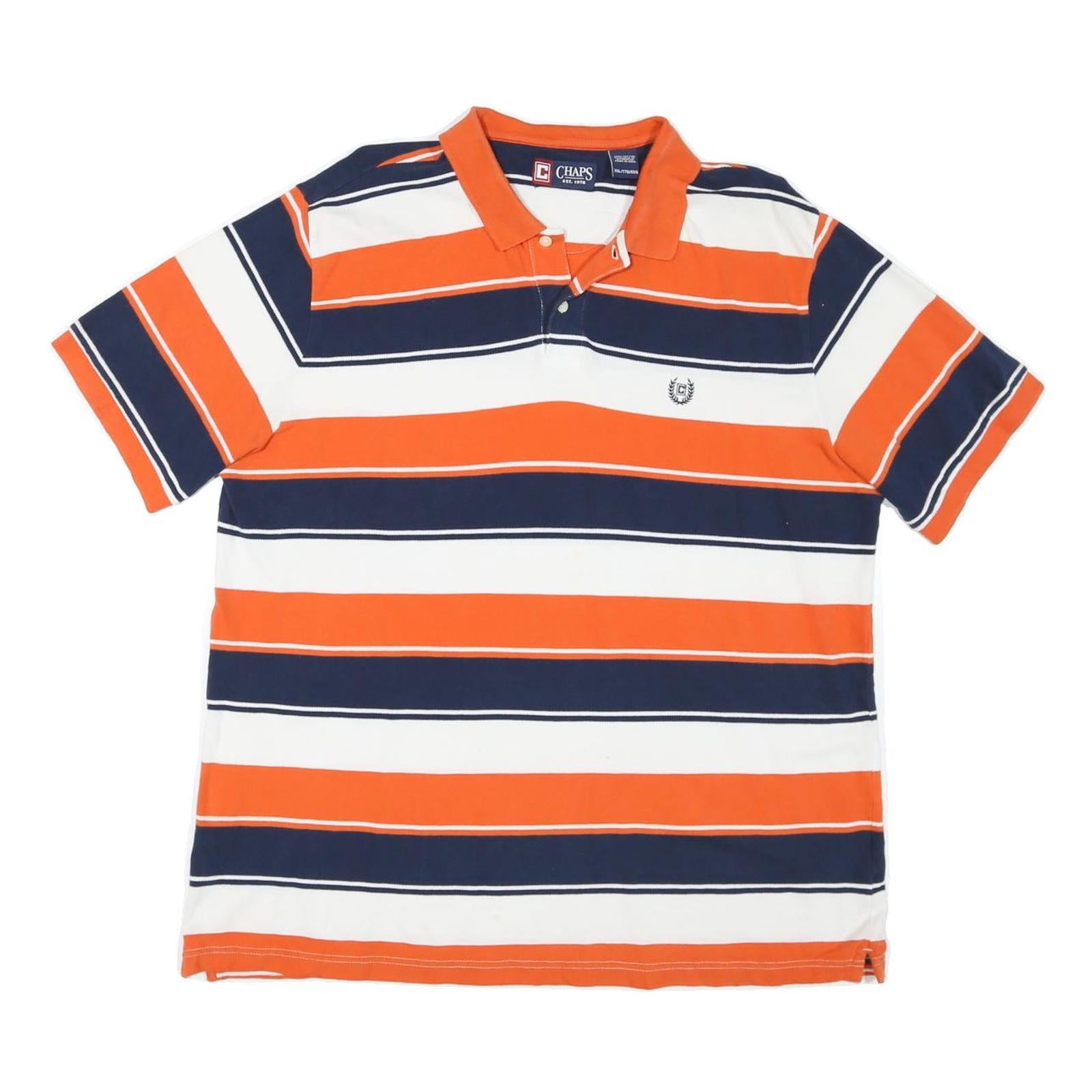 Buy CHAPS Mens Orange & Navy Blue Striped Short Sleeve Polo Shirt 2XL Cotton Blend Refurbished - $24.69 CHAPS Mens Orange & Navy Blue Striped Short Sleeve Polo Shirt 2XL Cotton Blend Refurbished - N/A refurbished available on Cerqular