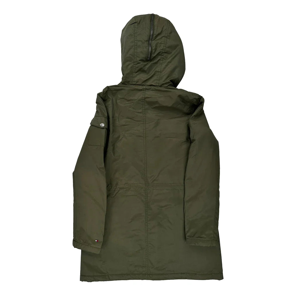 Tommy Hilfiger Parka - XS Green Polyester Refurbished - Thrifted (note: this is a term often used to describe second- refurbished available on Cerqular