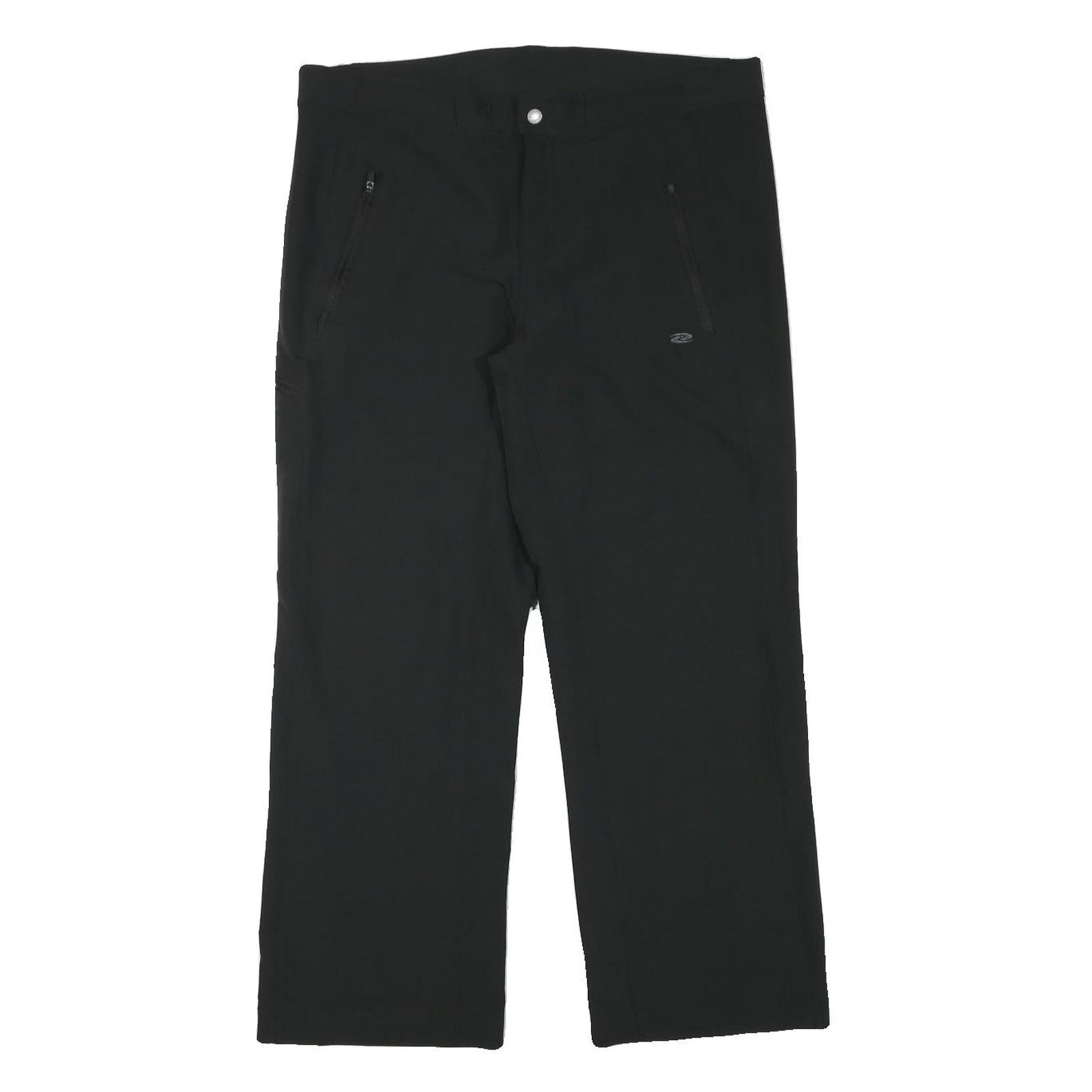 NRG Mens Black Regular Straight Trousers W36 L28 Zip Closure Polyester Blend Refurbished - N/A refurbished available on Cerqular