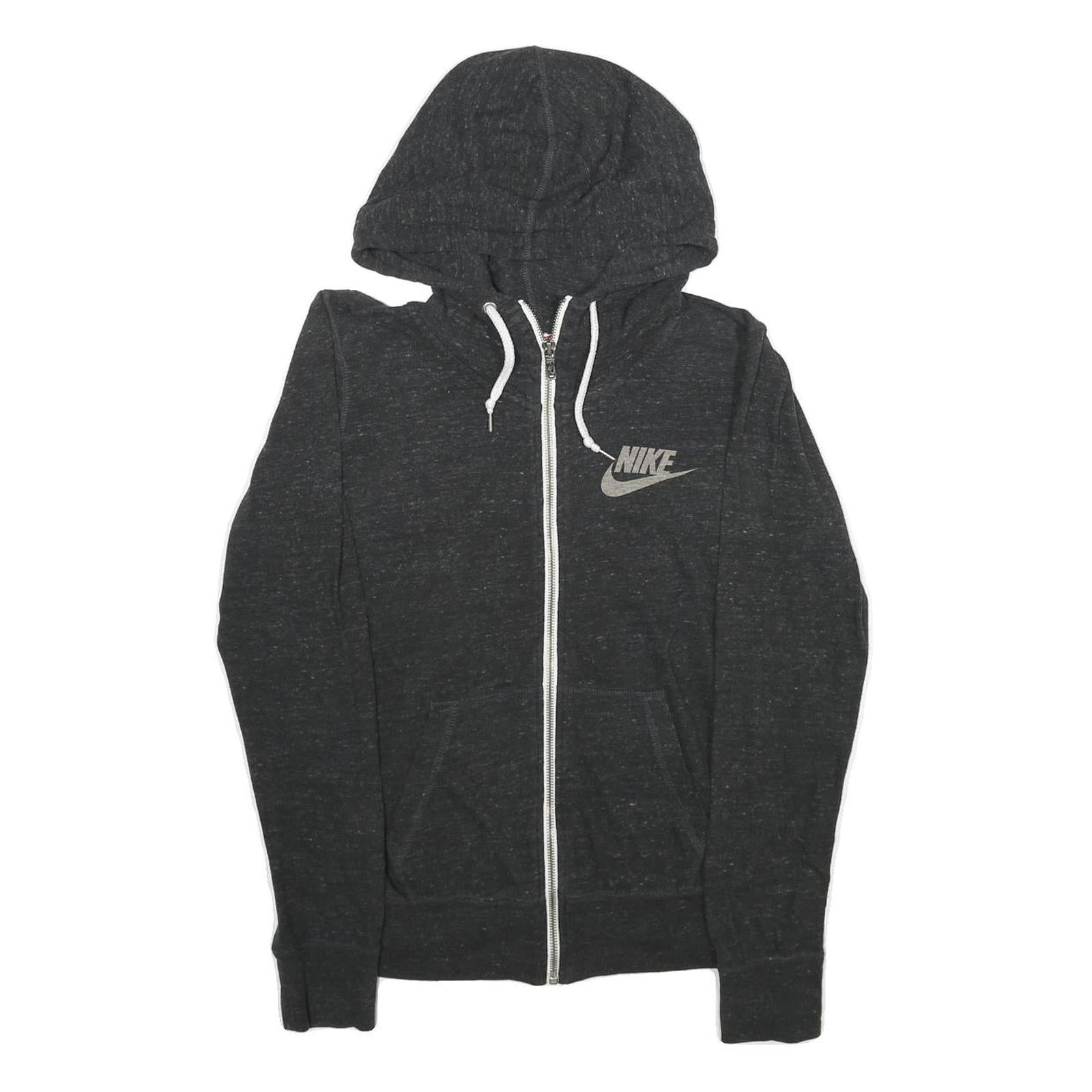 NIKE Womens Black Grey Zip Up Hoodie S Lightweight Cotton Blend Refurbished - N/A refurbished available on Cerqular
