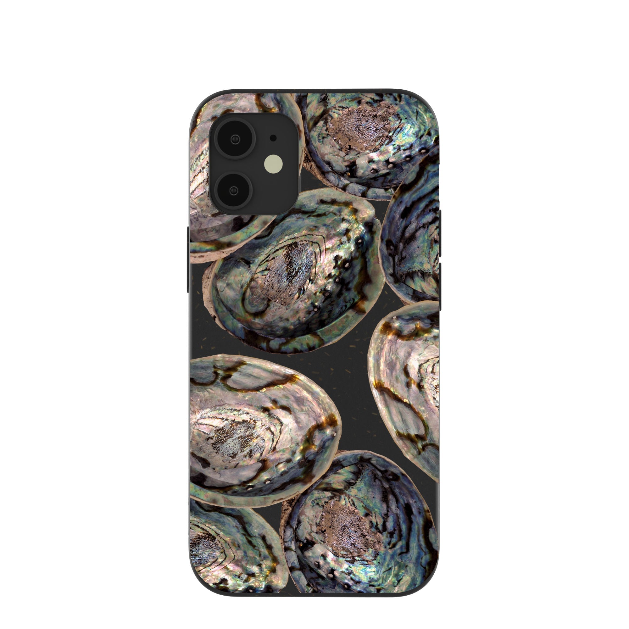 Black Abalone Shells iPhone 12 Mini Case Refurbished - Pela Case refurbished available on Cerqular
