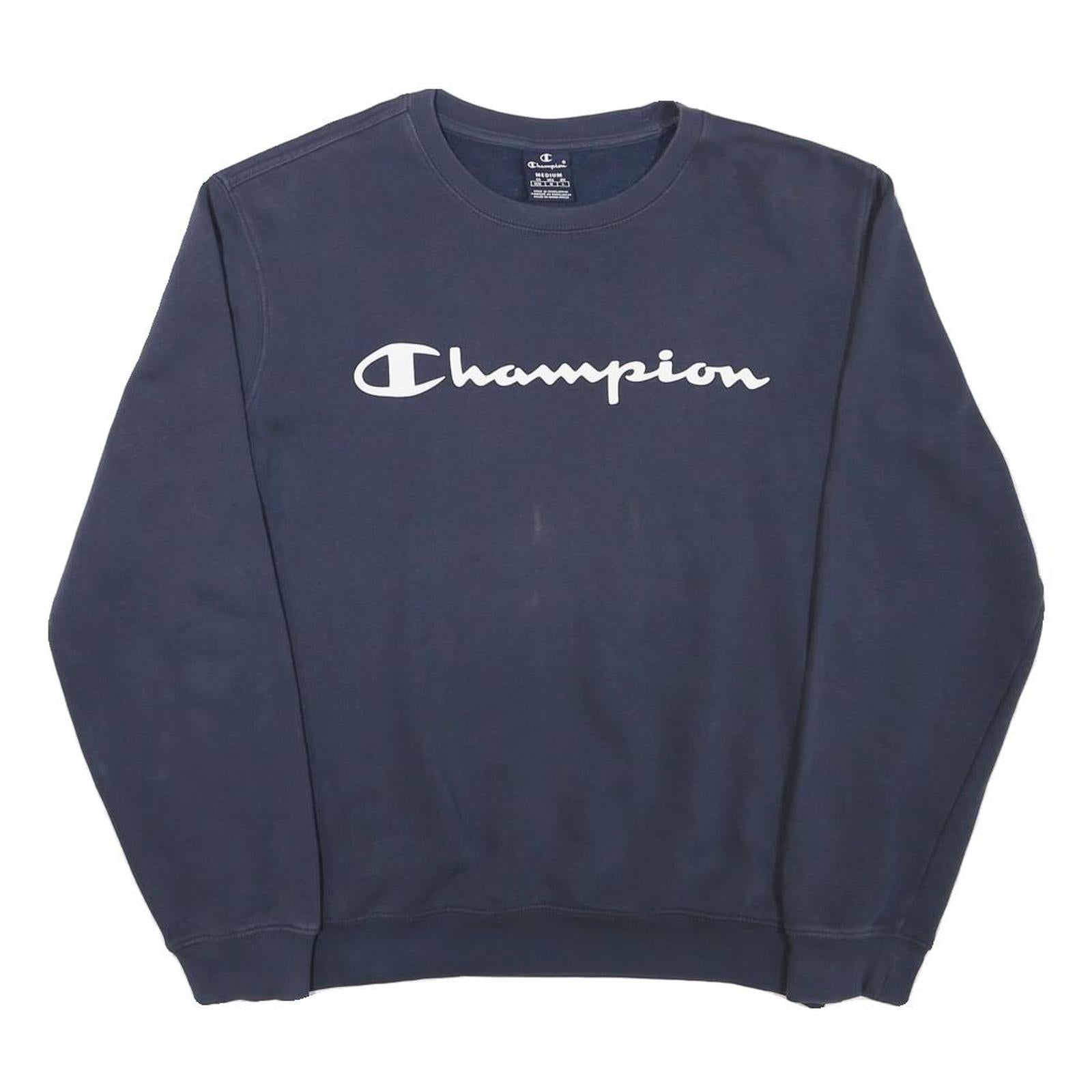 Buy CHAMPION Mens Blue Crew Neck M Cotton Blend Logo Sweatshirt Pullover Refurbished - $29.89 CHAMPION Mens Blue Crew Neck M Cotton Blend Logo Sweatshirt Pullover Refurbished - N/A refurbished available on Cerqular
