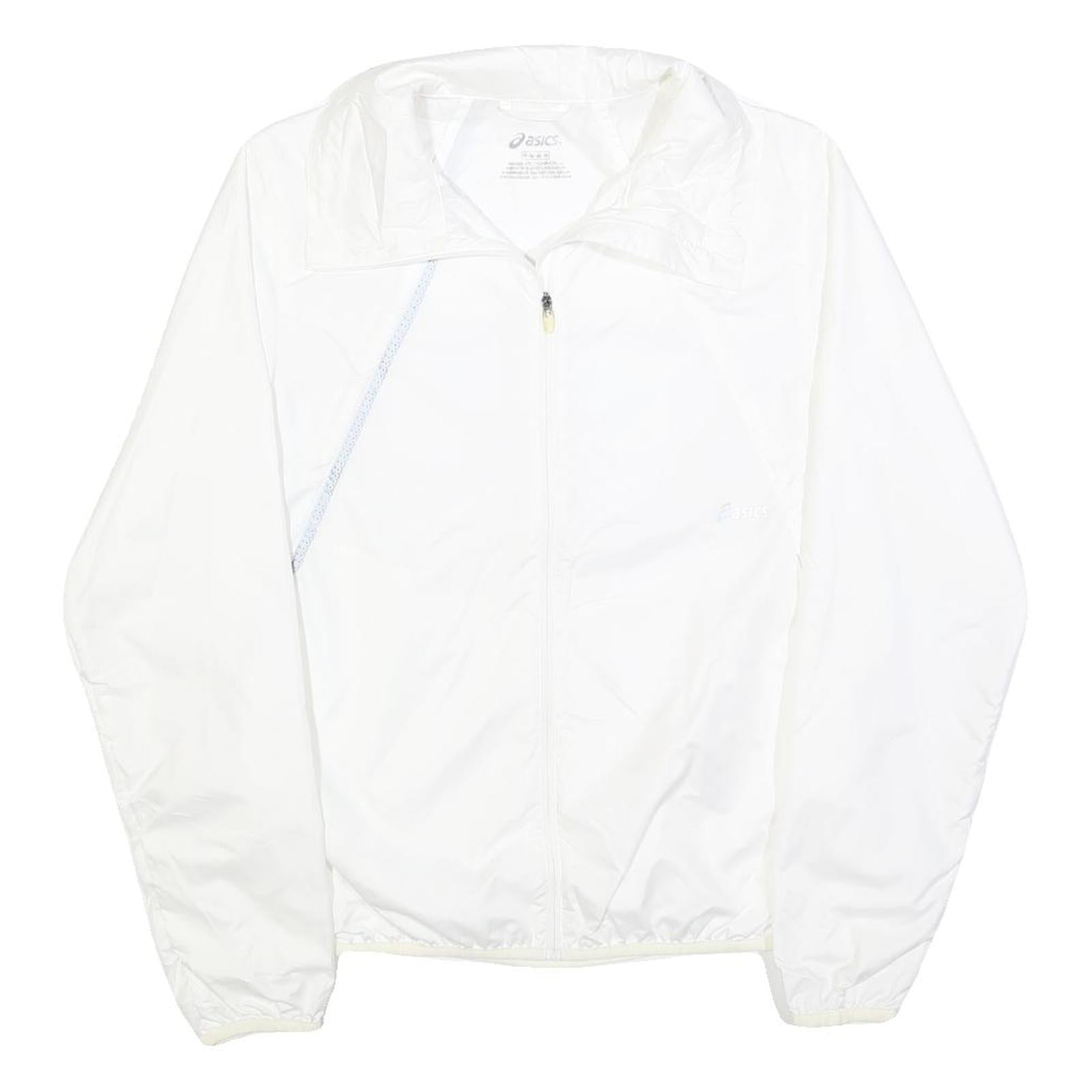 ASICS Womens White Jacket M Polyester Plain Zip Athletic Sportswear Activewear Refurbished - N/A refurbished available on Cerqular