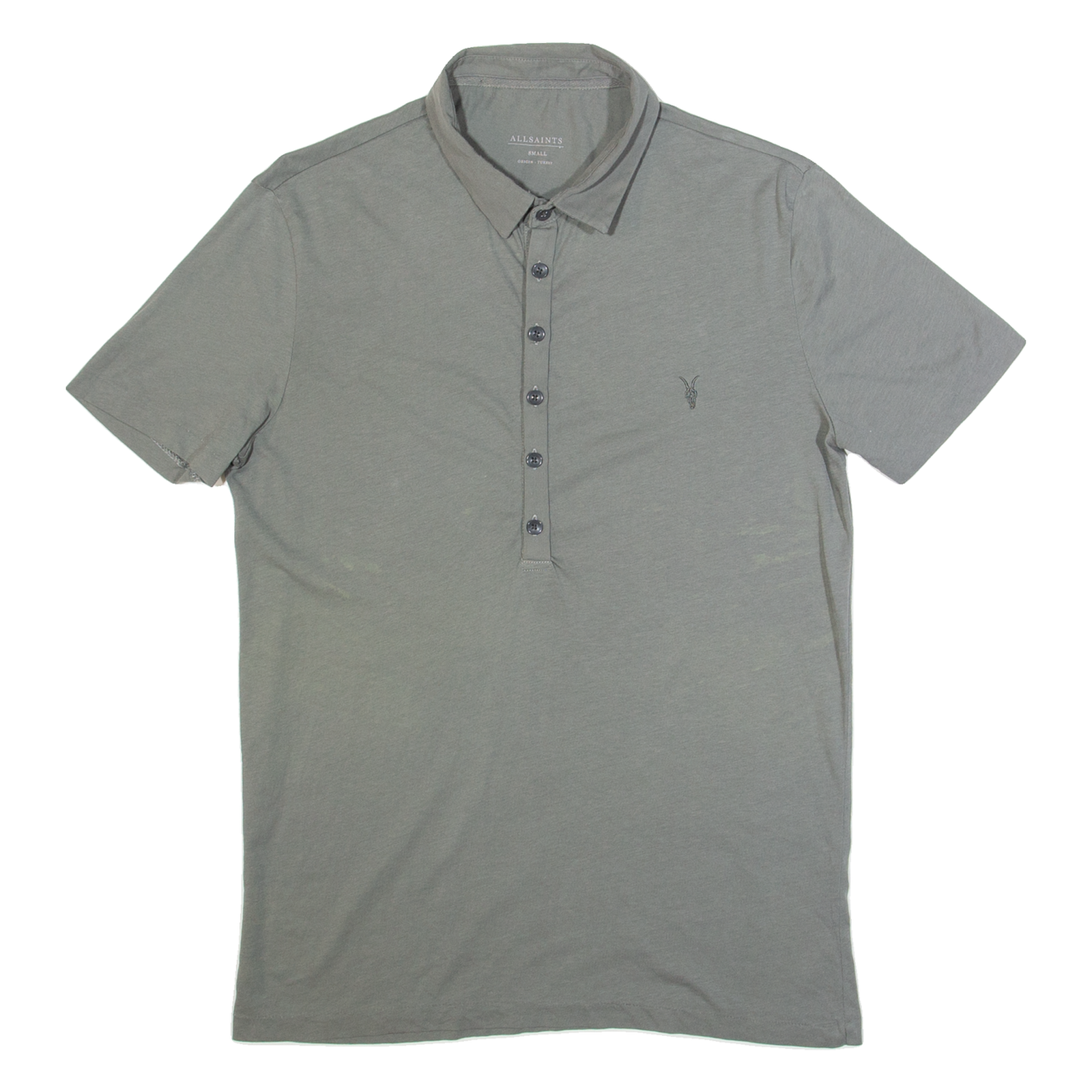 ALL SAINTS Velop Mens Polo Shirt Grey S Refurbished - N/A refurbished available on Cerqular