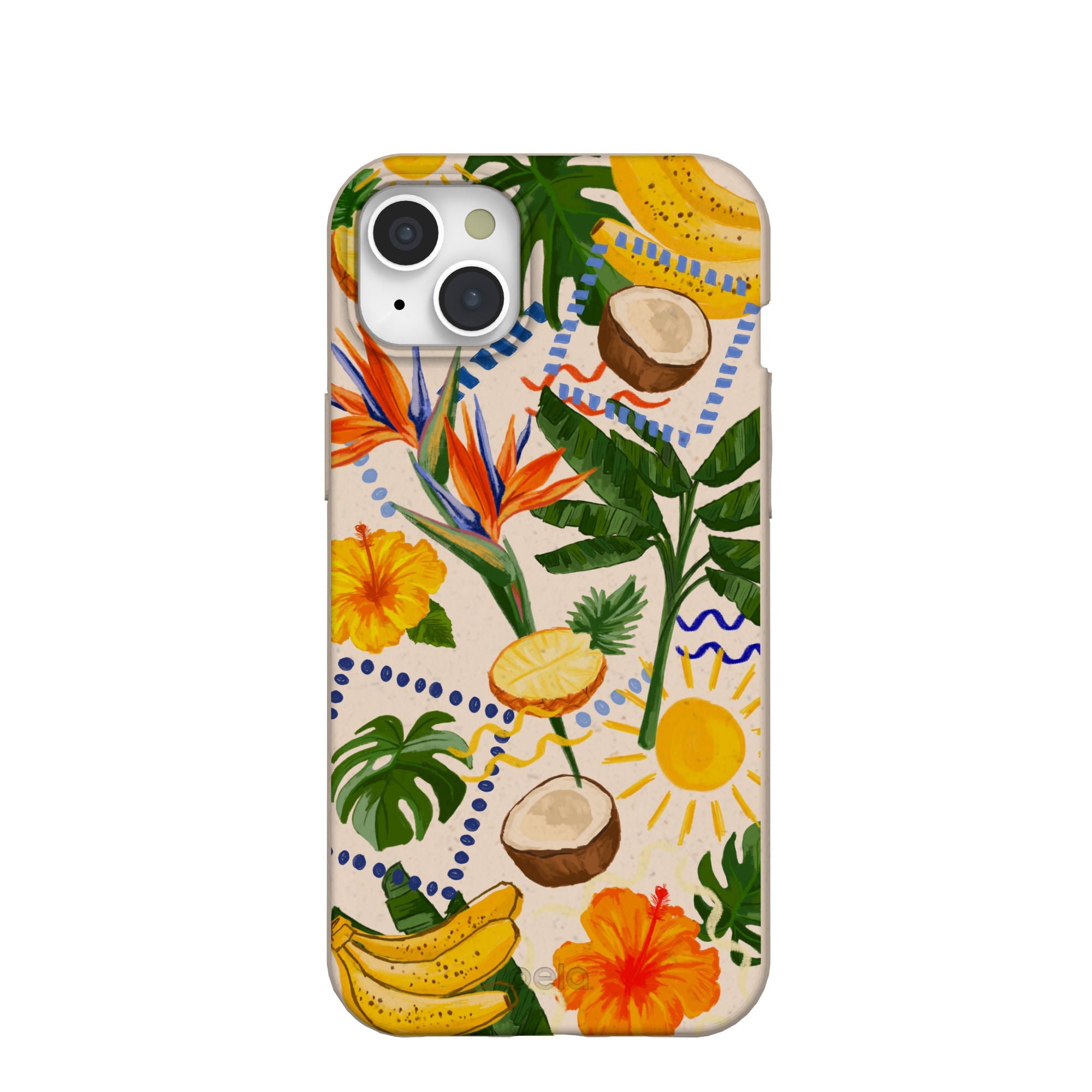 Seashell Tropics iPhone 15 Plus Case Refurbished - Pela Case refurbished available on Cerqular