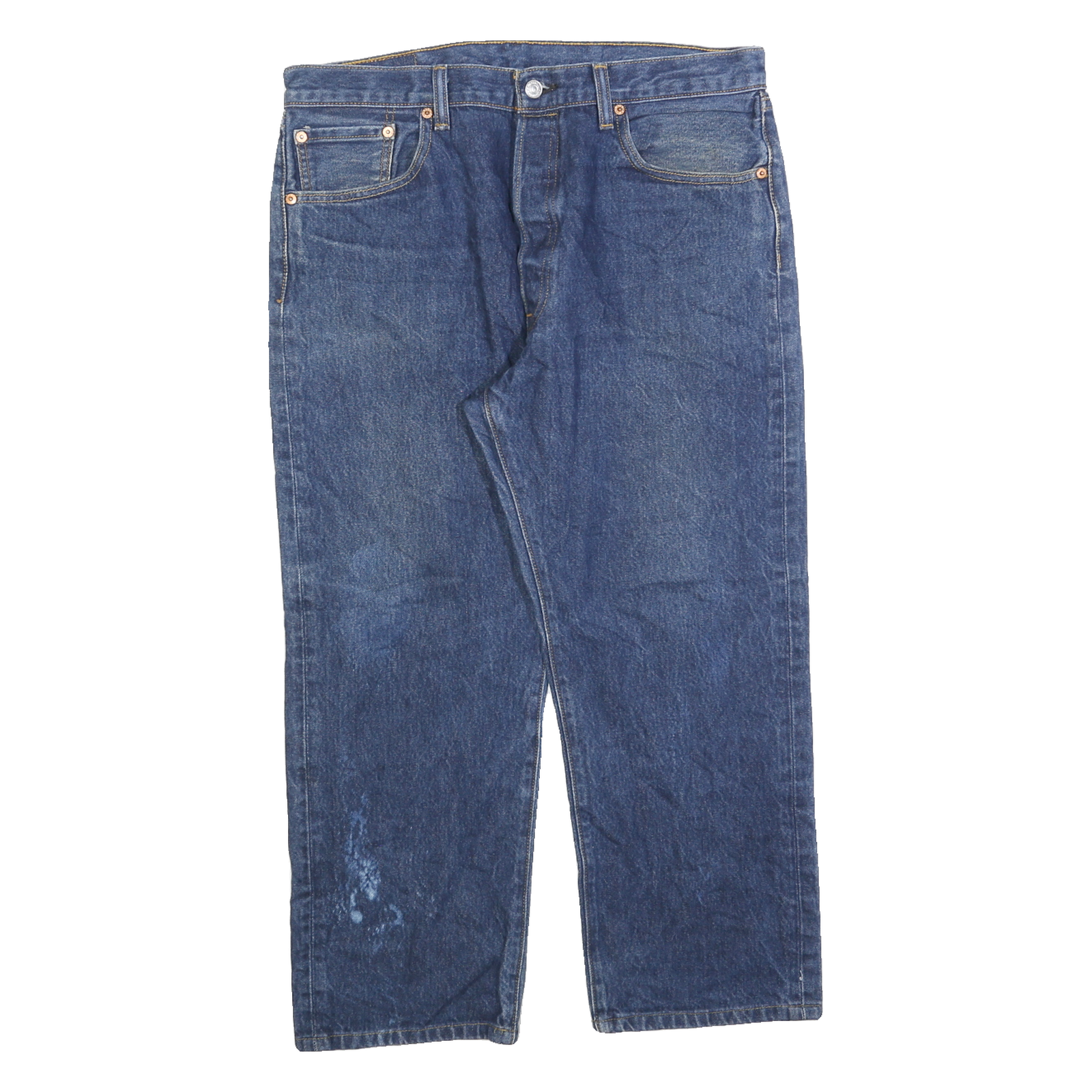 LEVI'S 501 Mens Jeans Blue Regular Straight Denim Medium W36 L25 Classic Fit Refurbished - N/A refurbished available on Cerqular