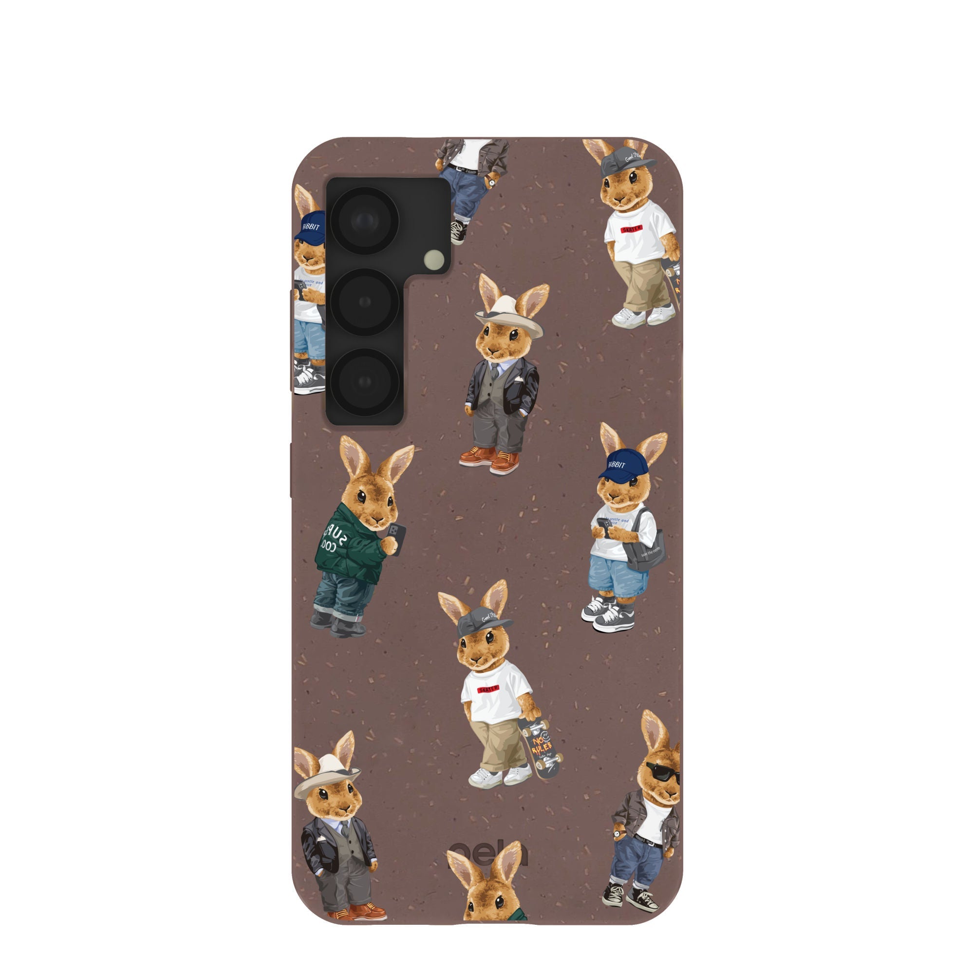 Chocolate Brown Rabbit Friends Samsung Galaxy S25 Case Refurbished - Pela Case refurbished available on Cerqular