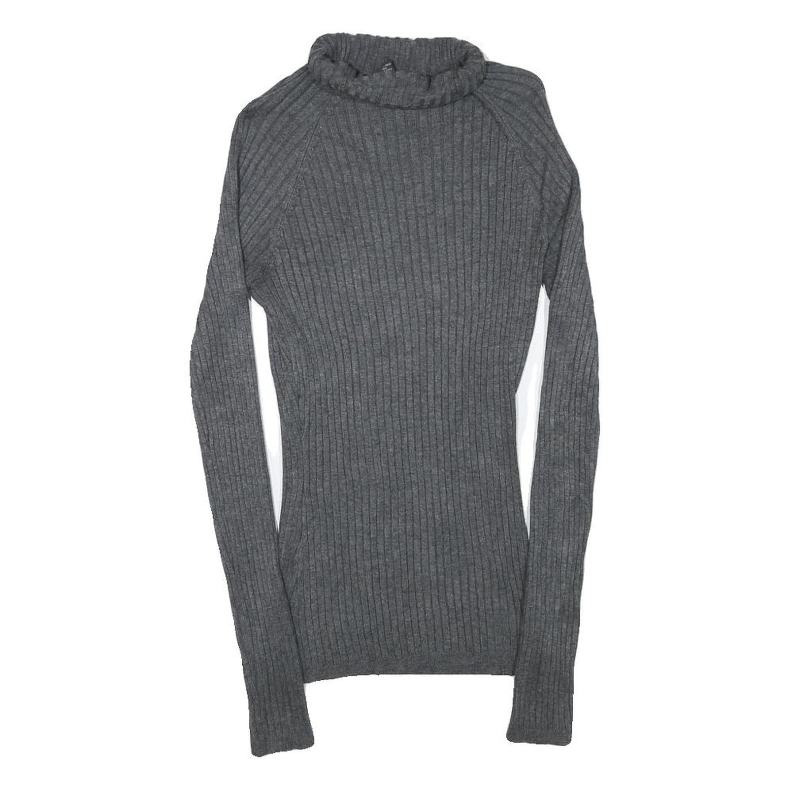 INC Womens Grey Plain Jumper Roll Neck Basic Knit M Ribbed Stretch Fit Refurbished - N/A refurbished available on Cerqular