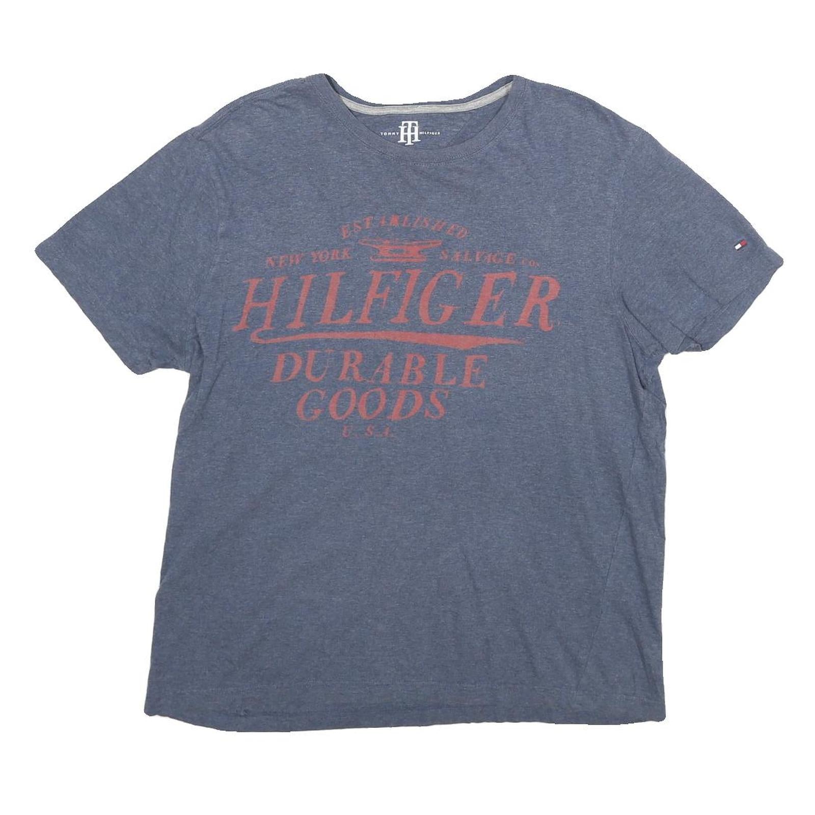 TOMMY HILFIGER Mens Blue Graphic T-Shirt M Short Sleeve Crew Neck Durable Goods Refurbished - N/A refurbished available on Cerqular