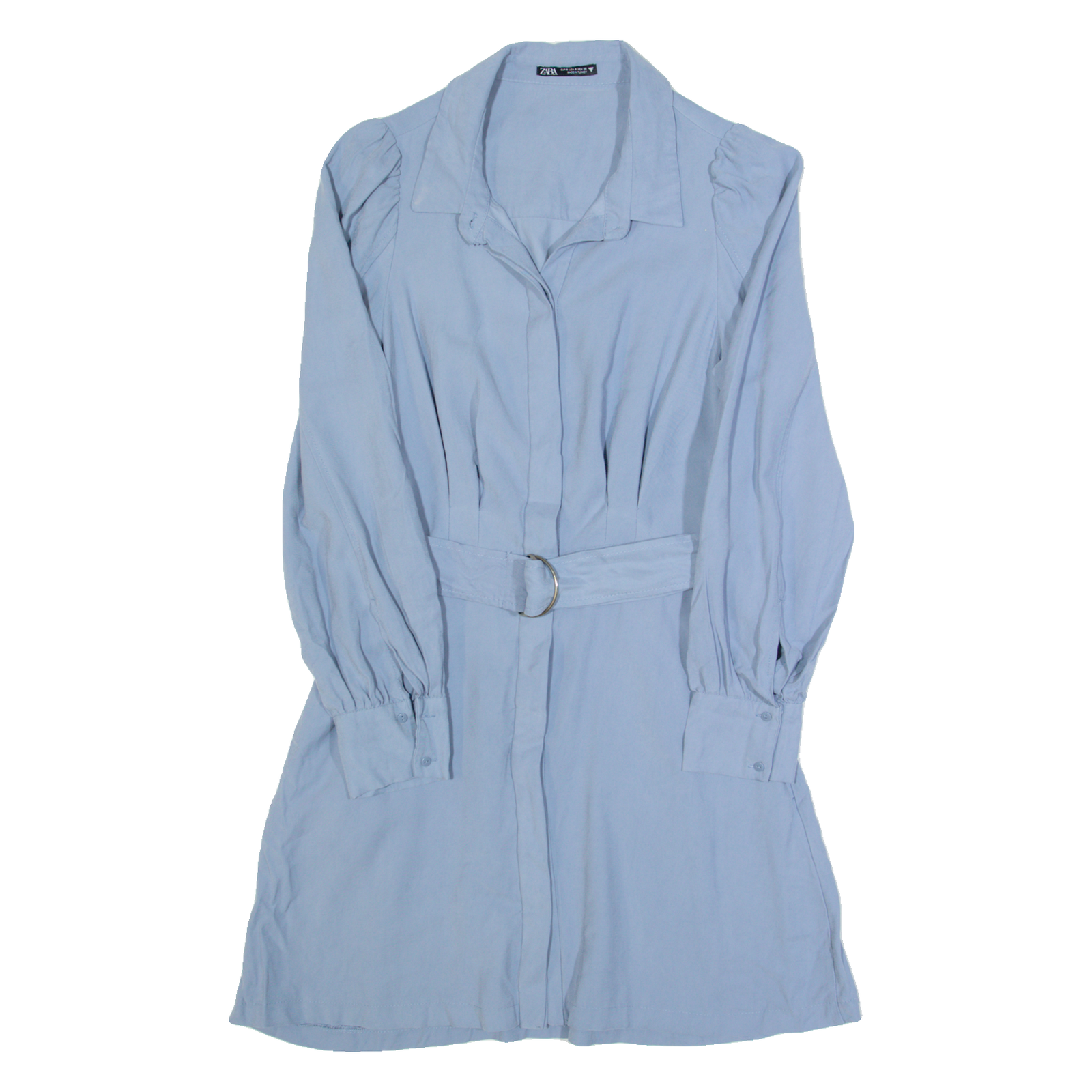 ZARA Womens Shirt Dress Blue Long Sleeve Knee Length S Refurbished - N/A refurbished available on Cerqular