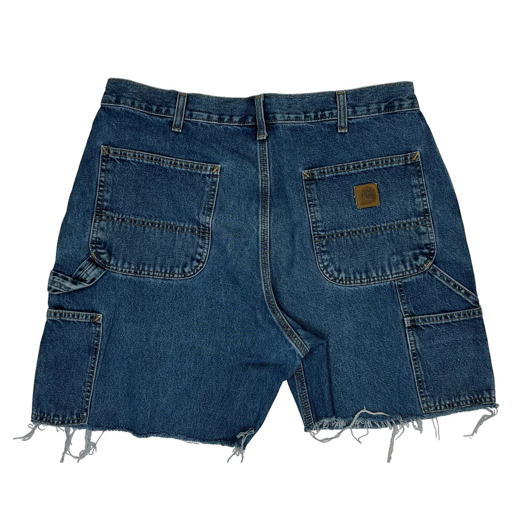 Carhartt Denim Shorts - 34W 9L Blue Denim Refurbished - Thrifted (note: this is a term often used to describe second- refurbished available on Cerqular