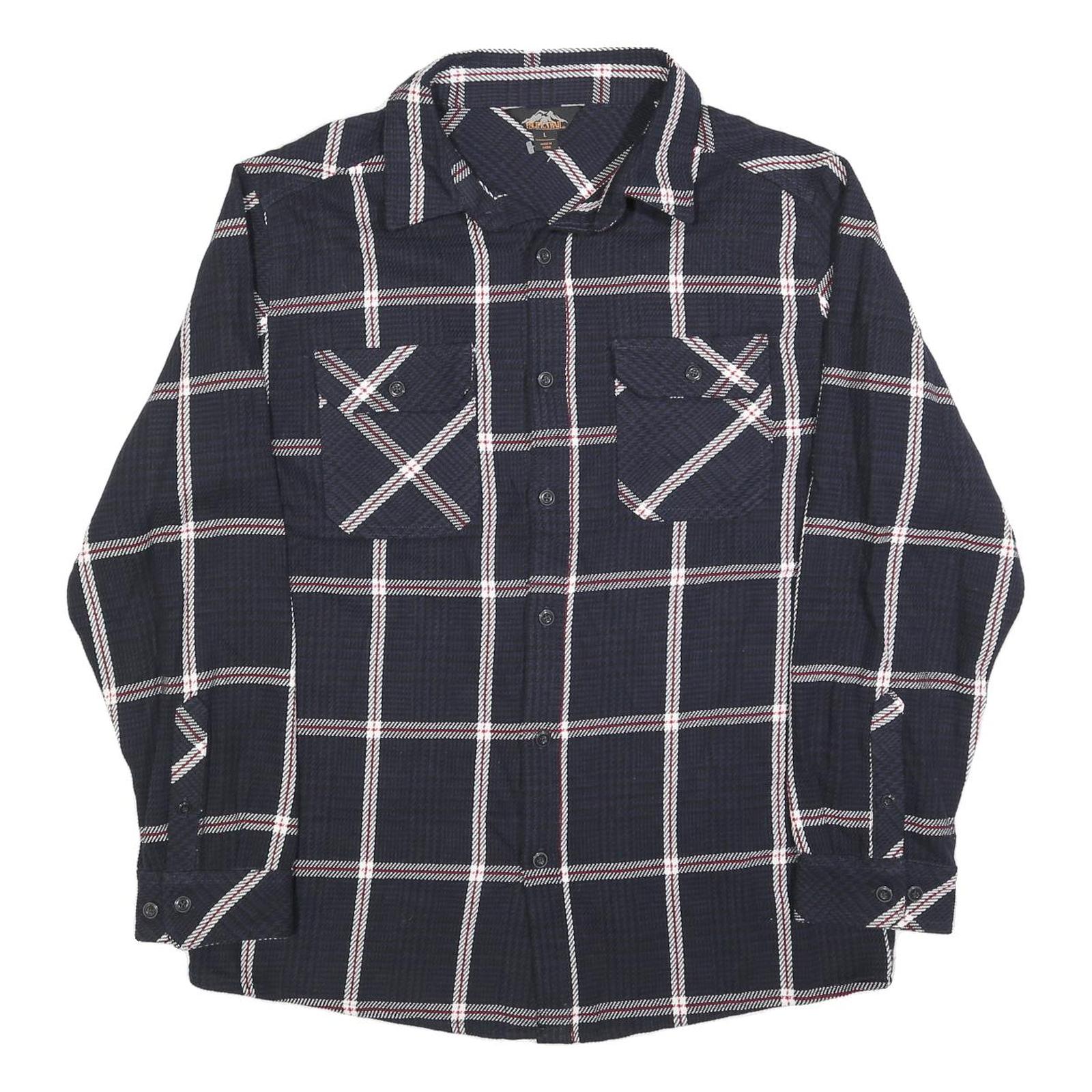 PACIFIC TRAIL Mens Black & White Check Shirt L Long Sleeve Casual Button Front Refurbished - N/A refurbished available on Cerqular