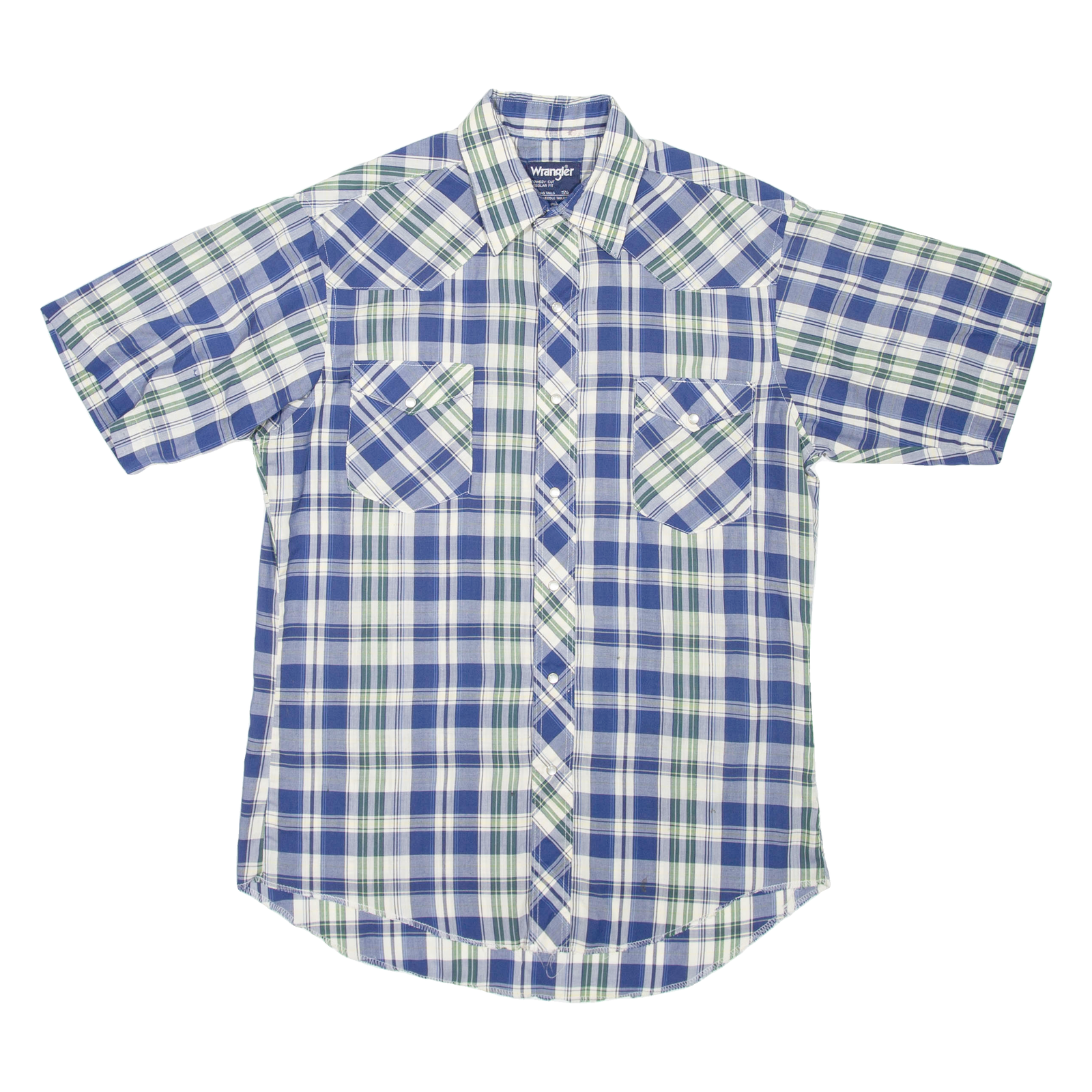 WRANGLER Cowboy Cut Mens Shirt Blue Check S Refurbished - N/A refurbished available on Cerqular